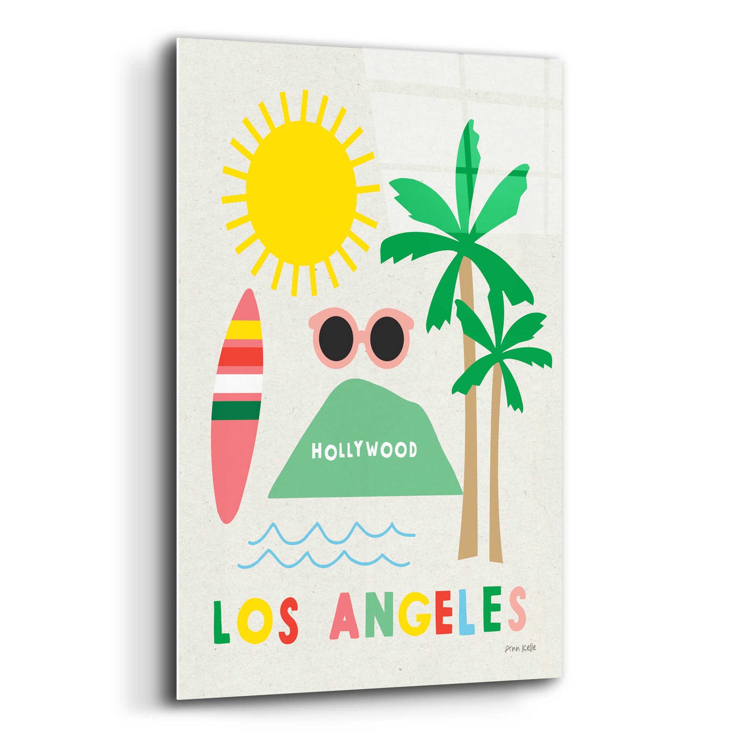 Epic Art 'City Fun Los Angeles' by Ann Kelle Designs, Acrylic Glass Wall Art,12x16