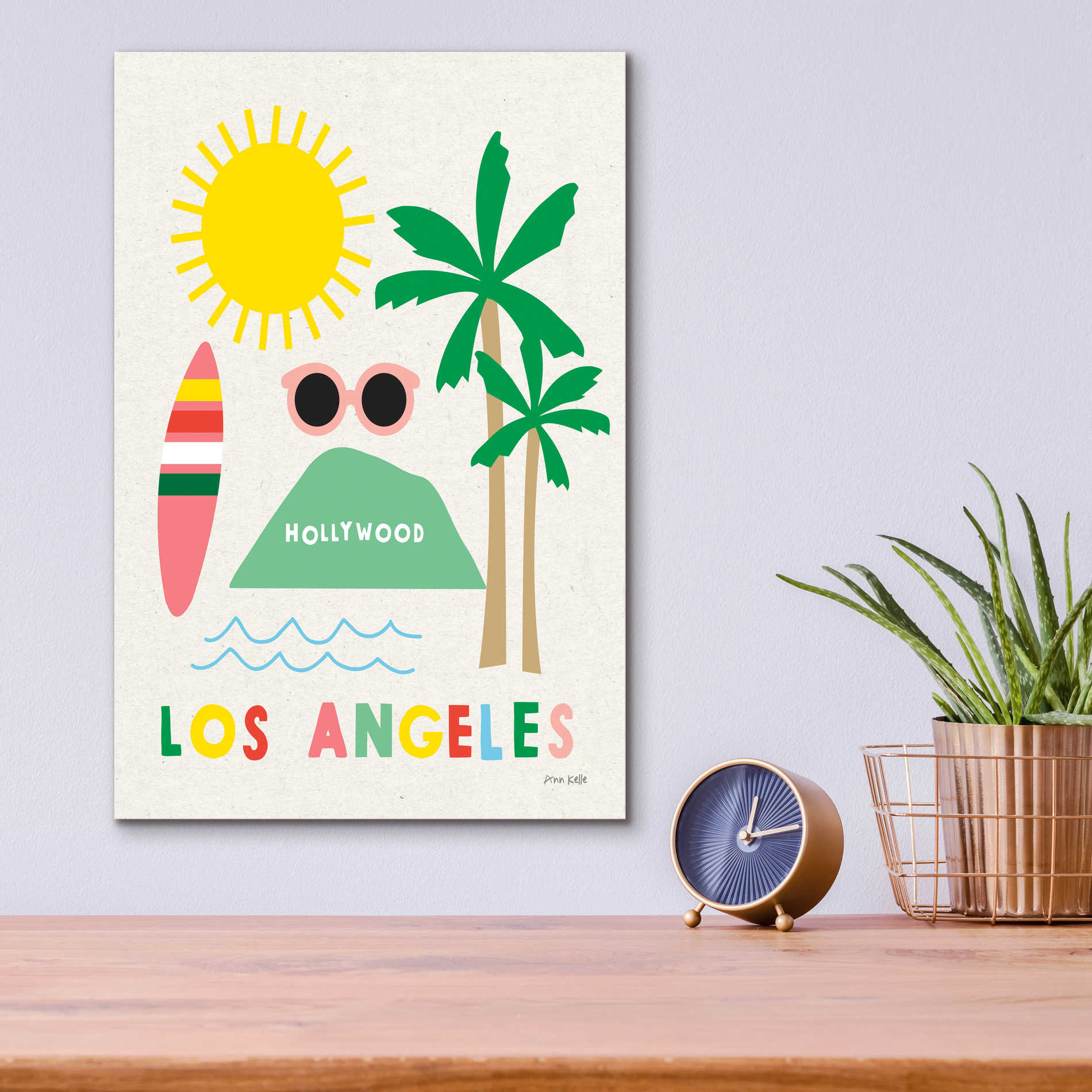 Epic Art 'City Fun Los Angeles' by Ann Kelle Designs, Acrylic Glass Wall Art,12x16