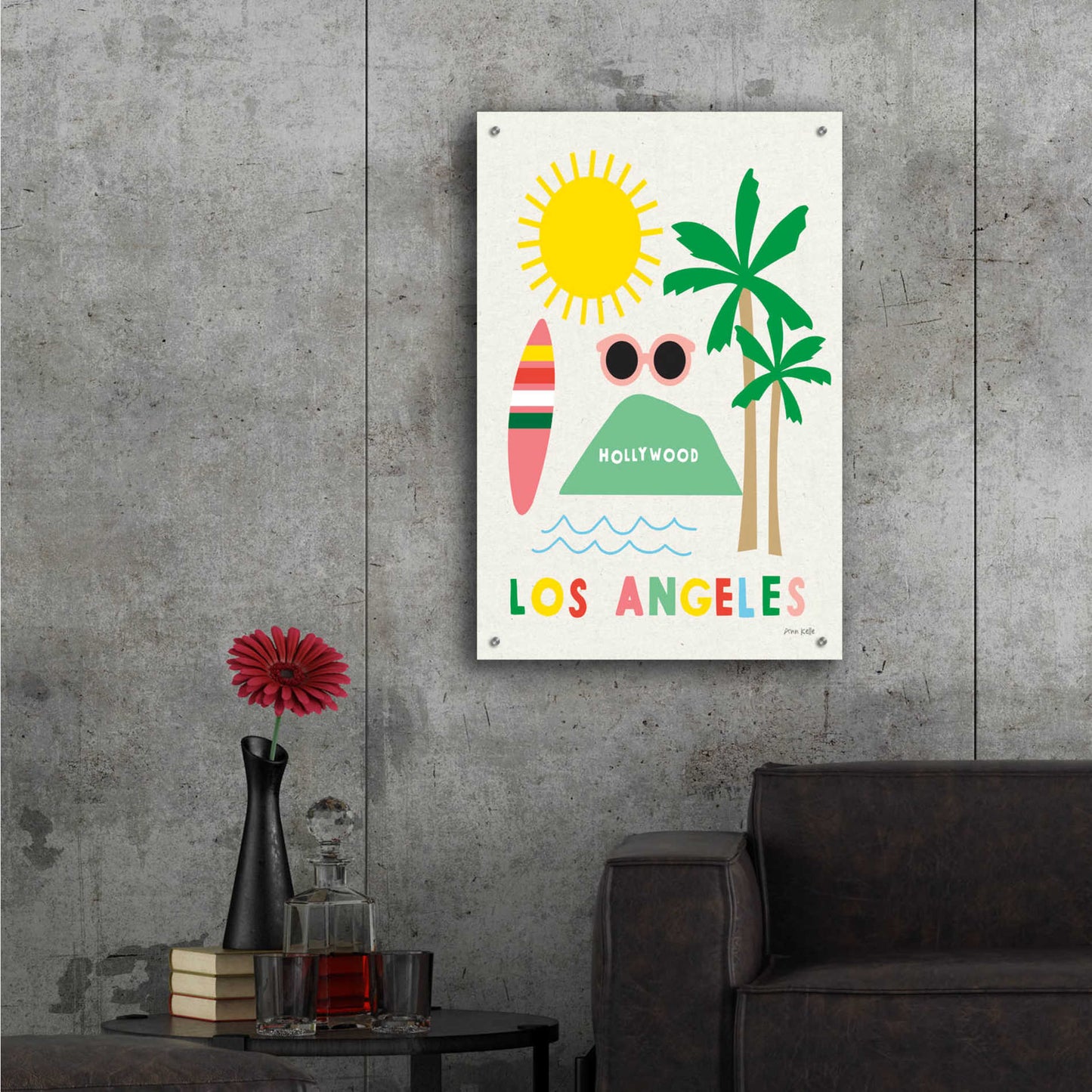 Epic Art 'City Fun Los Angeles' by Ann Kelle Designs, Acrylic Glass Wall Art,24x36