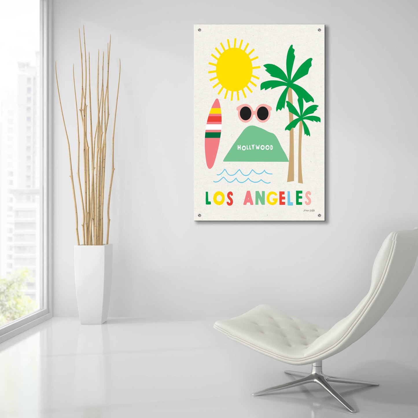 Epic Art 'City Fun Los Angeles' by Ann Kelle Designs, Acrylic Glass Wall Art,24x36