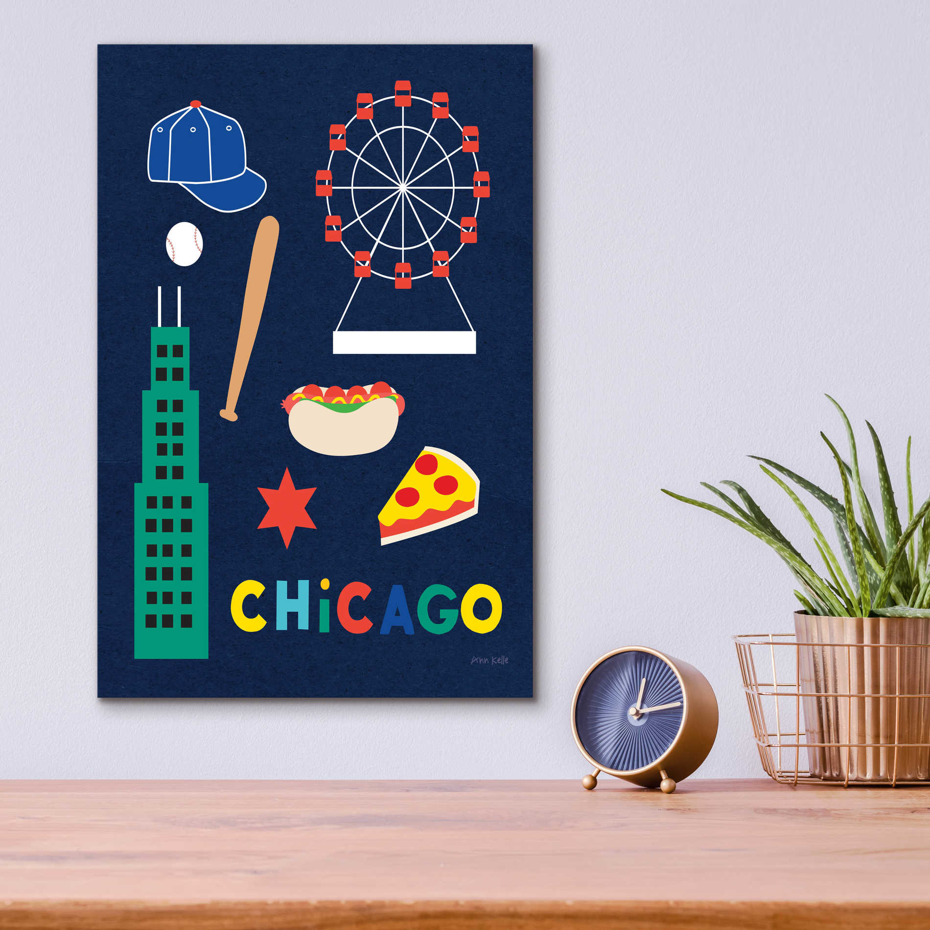 Epic Art 'City Fun Chicago' by Ann Kelle Designs, Acrylic Glass Wall Art,12x16