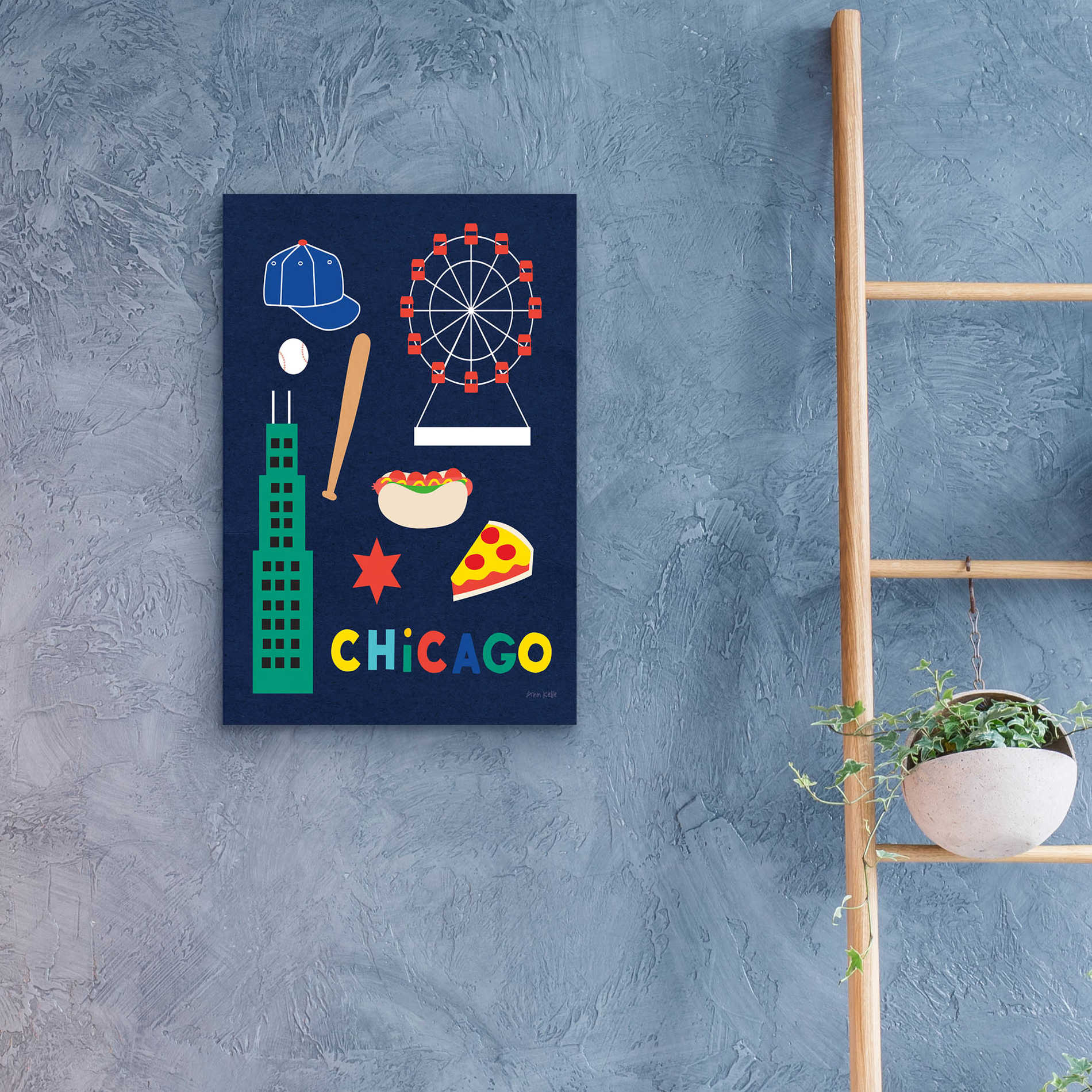 Epic Art 'City Fun Chicago' by Ann Kelle Designs, Acrylic Glass Wall Art,16x24