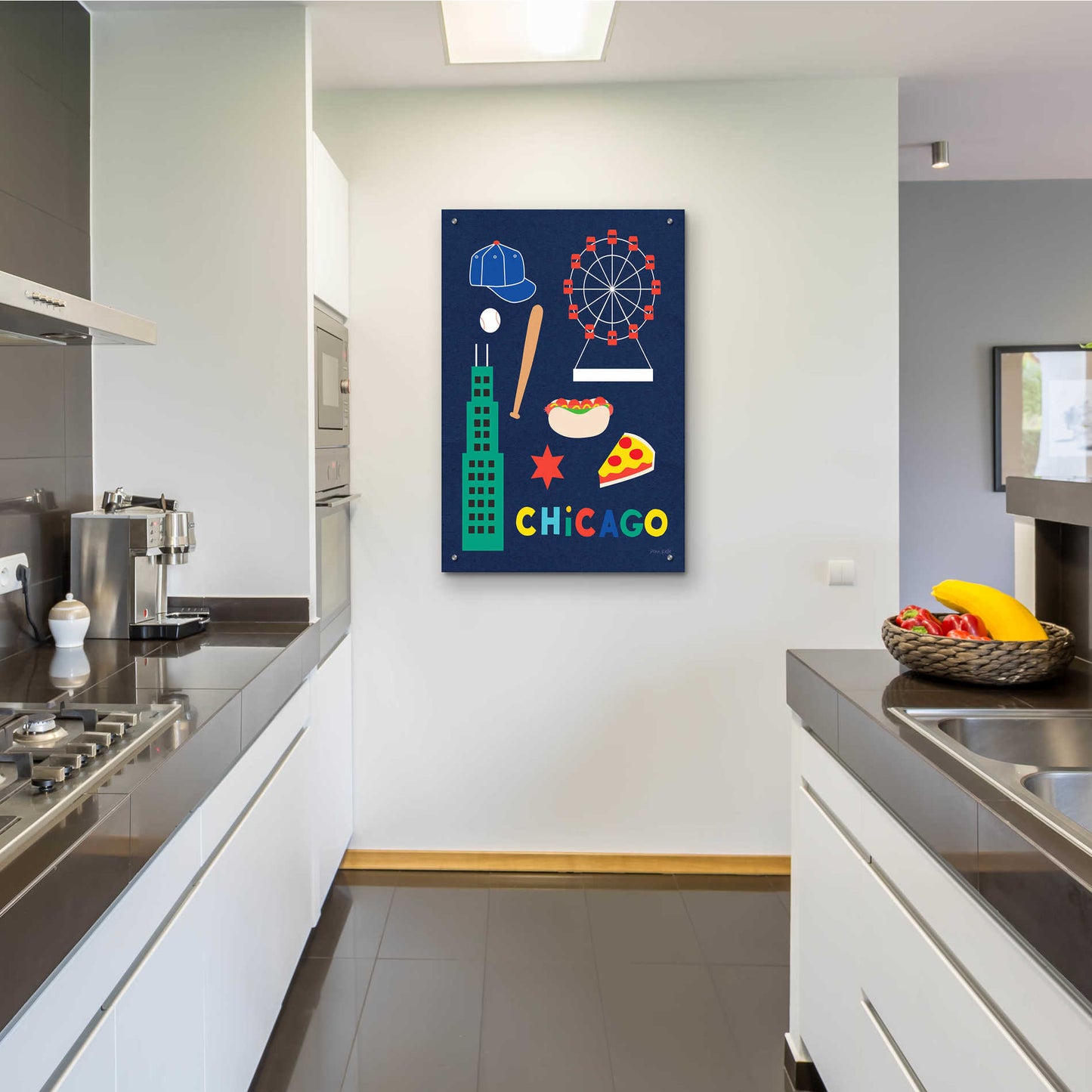 Epic Art 'City Fun Chicago' by Ann Kelle Designs, Acrylic Glass Wall Art,24x36