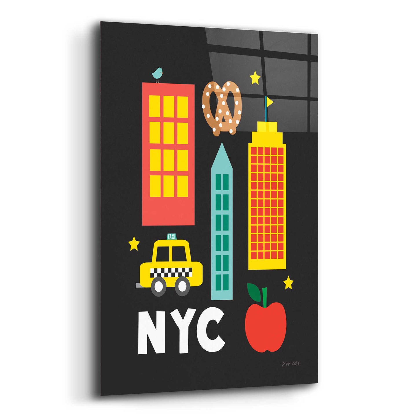 Epic Art 'City Fun NYC' by Ann Kelle Designs, Acrylic Glass Wall Art,12x16