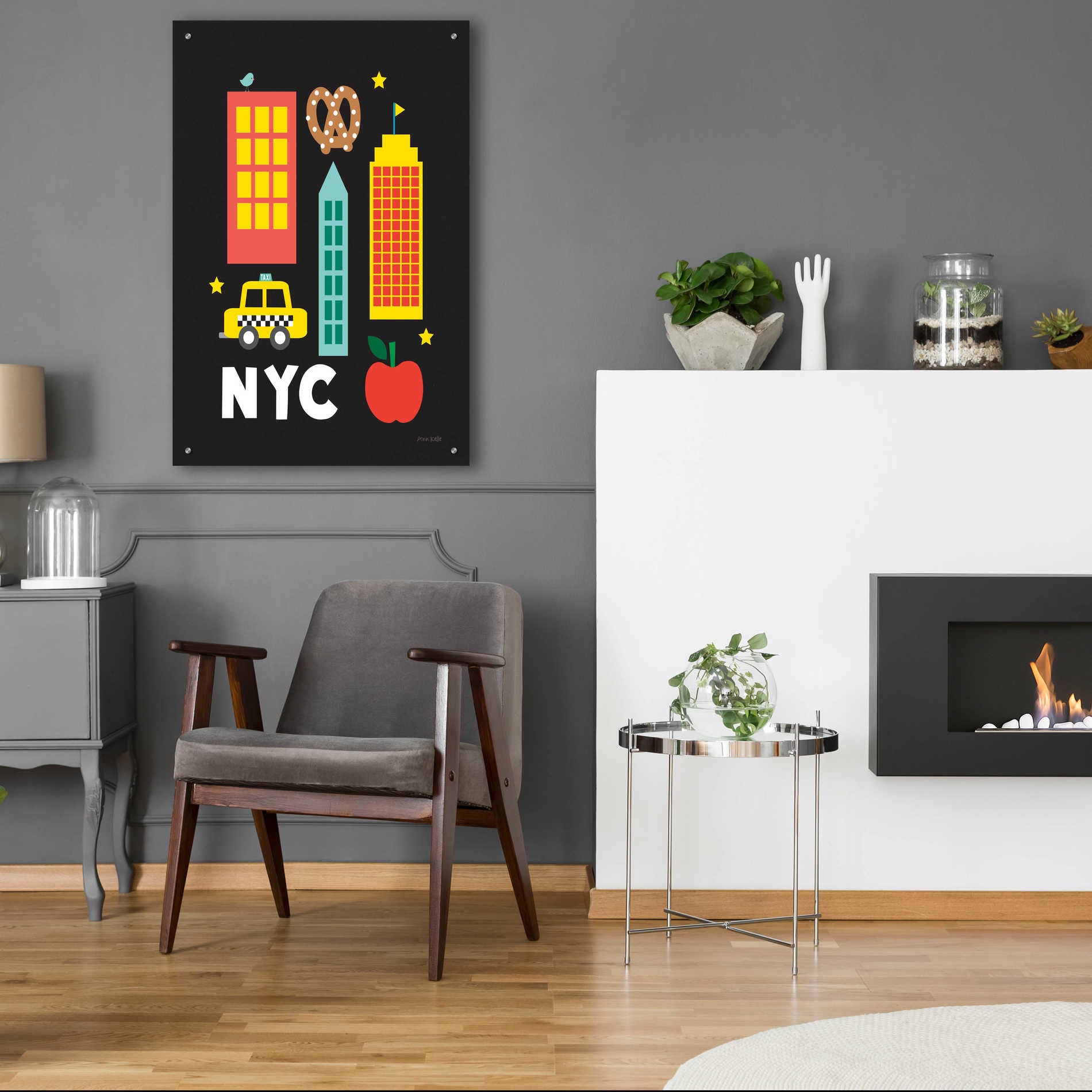 Epic Art 'City Fun NYC' by Ann Kelle Designs, Acrylic Glass Wall Art,24x36