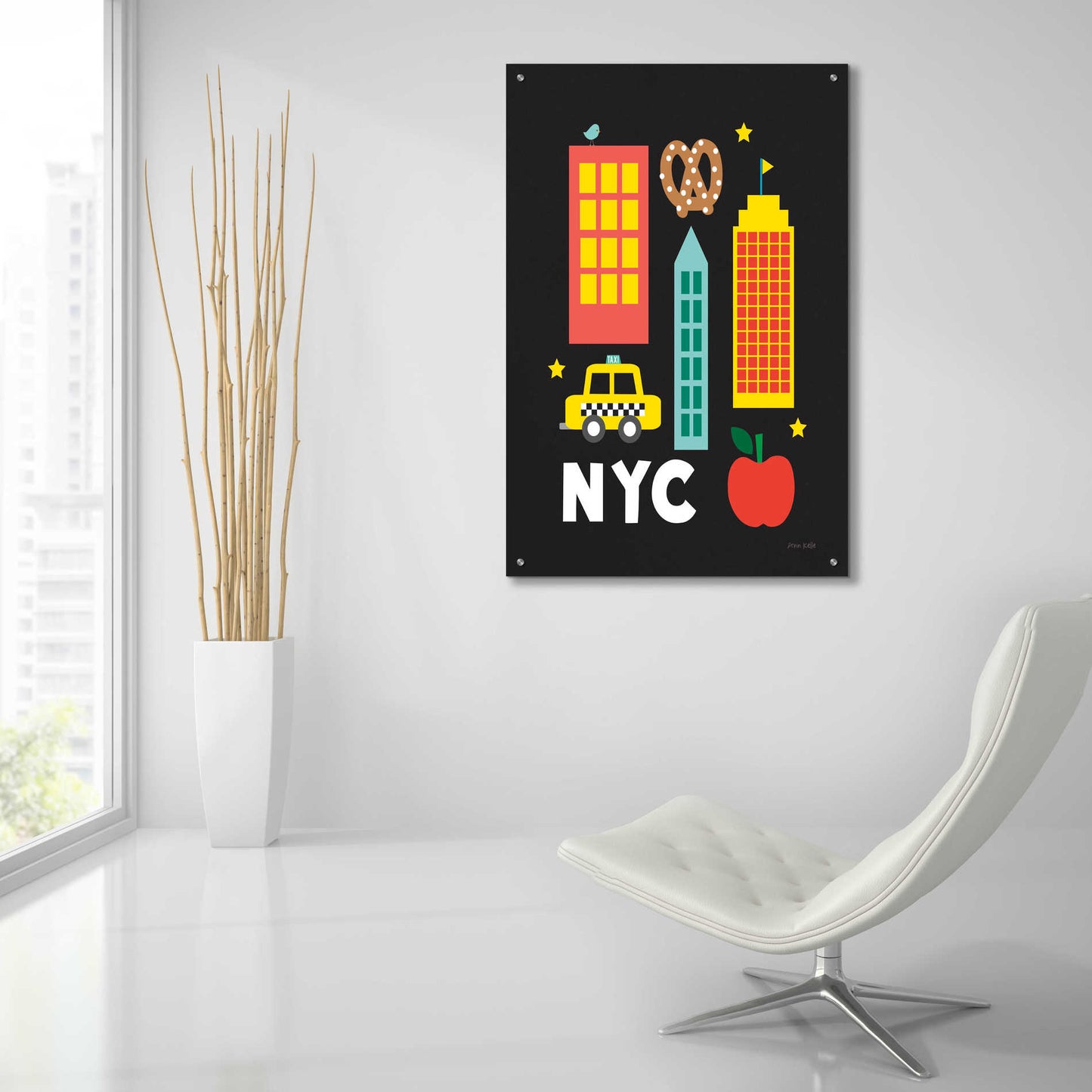 Epic Art 'City Fun NYC' by Ann Kelle Designs, Acrylic Glass Wall Art,24x36