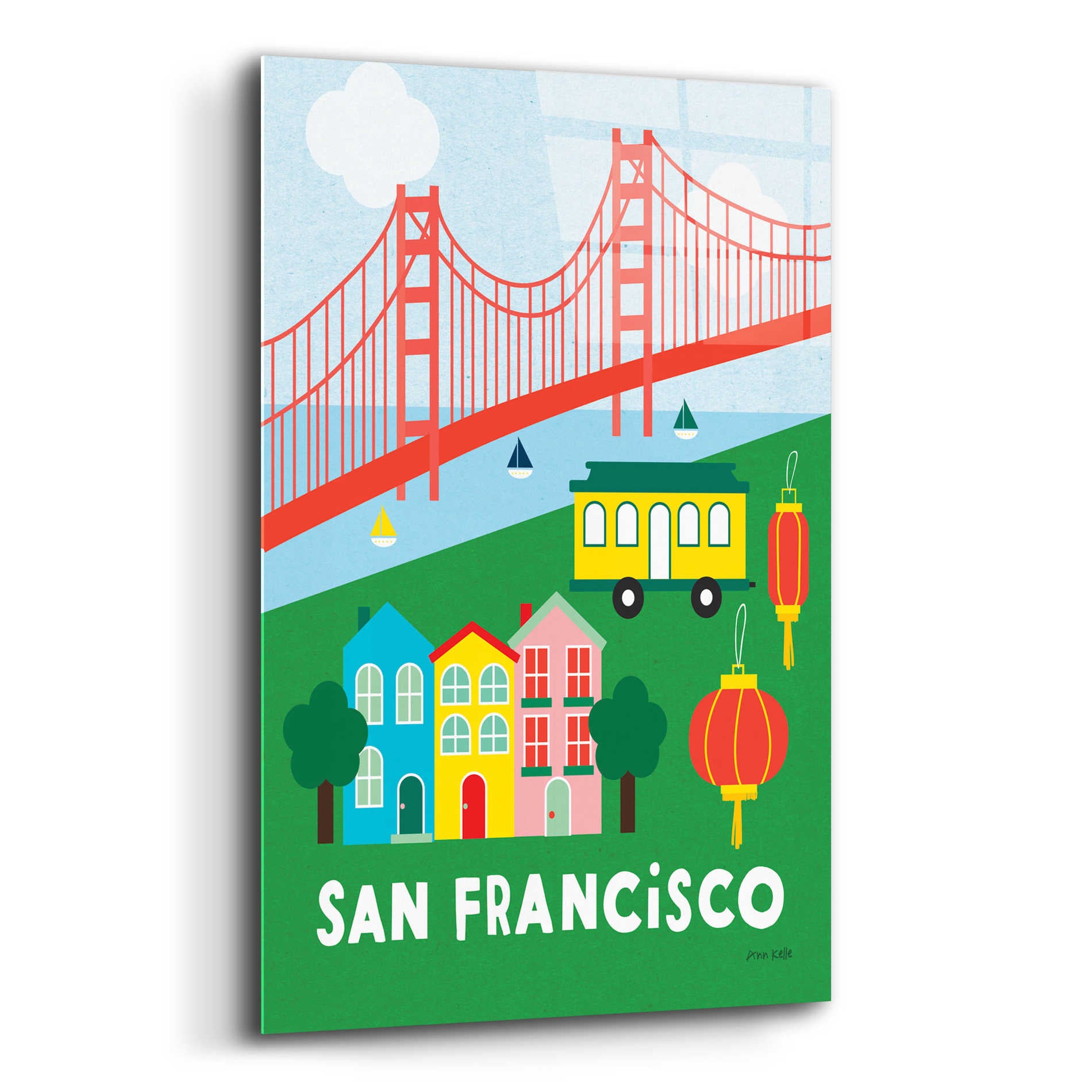 Epic Art 'City Fun San Francisco' by Ann Kelle Designs, Acrylic Glass Wall Art,12x16