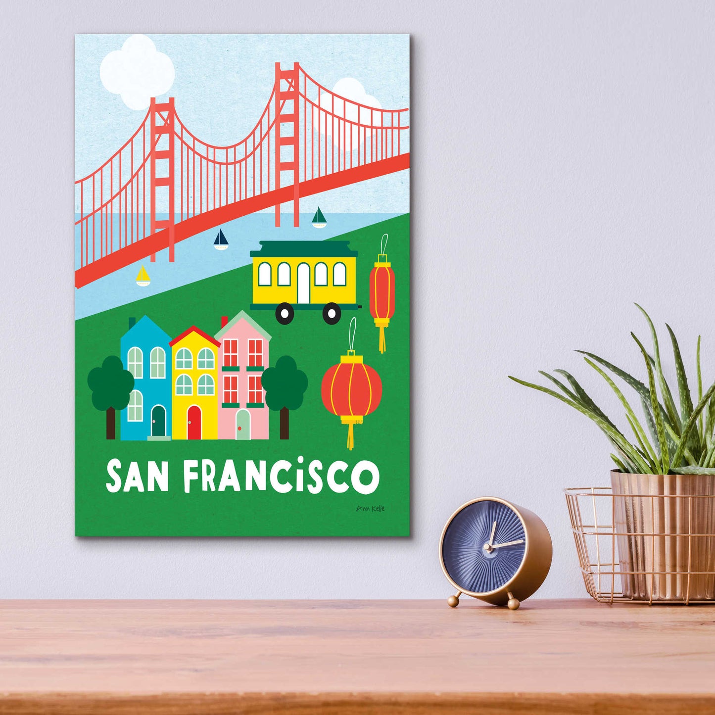 Epic Art 'City Fun San Francisco' by Ann Kelle Designs, Acrylic Glass Wall Art,12x16