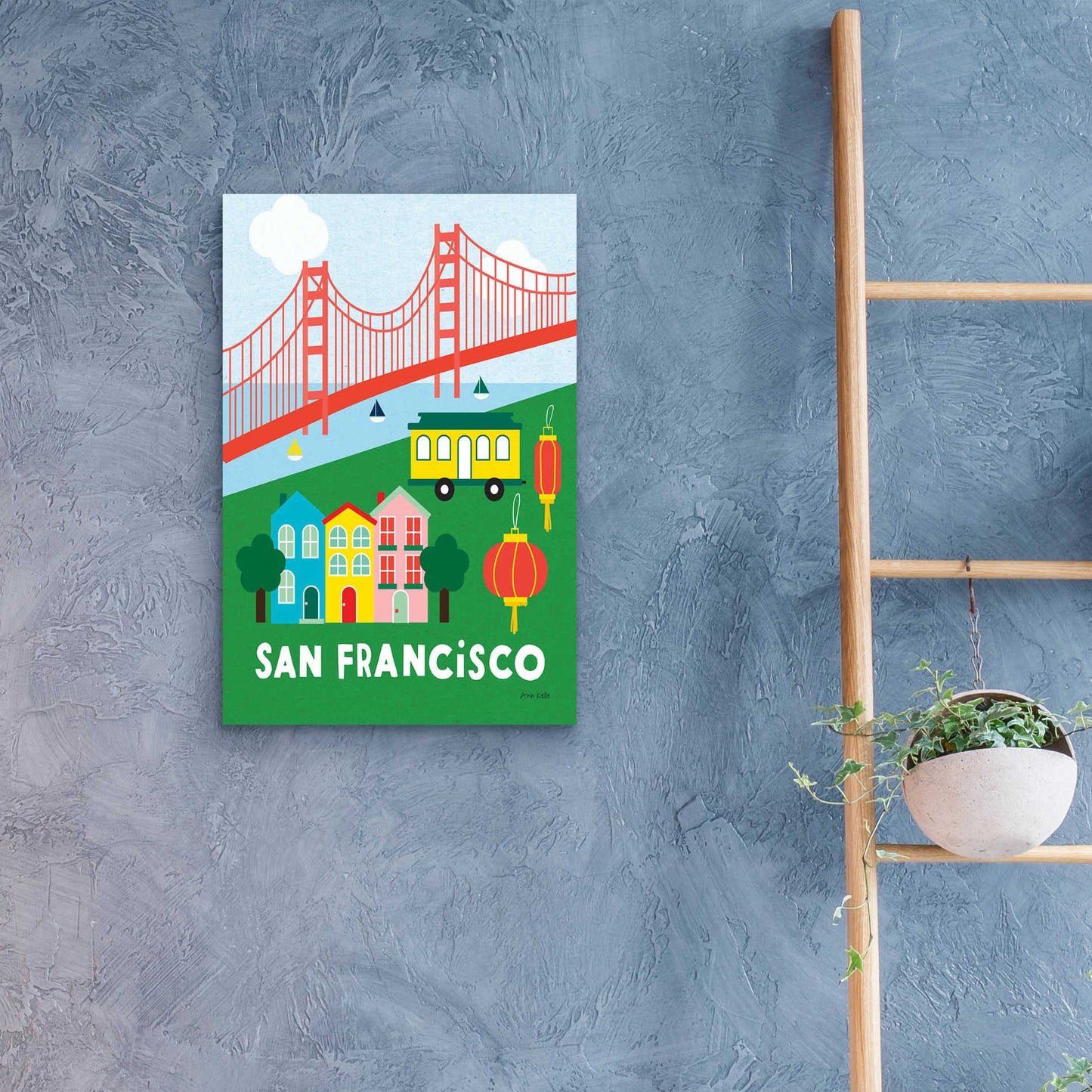 Epic Art 'City Fun San Francisco' by Ann Kelle Designs, Acrylic Glass Wall Art,16x24