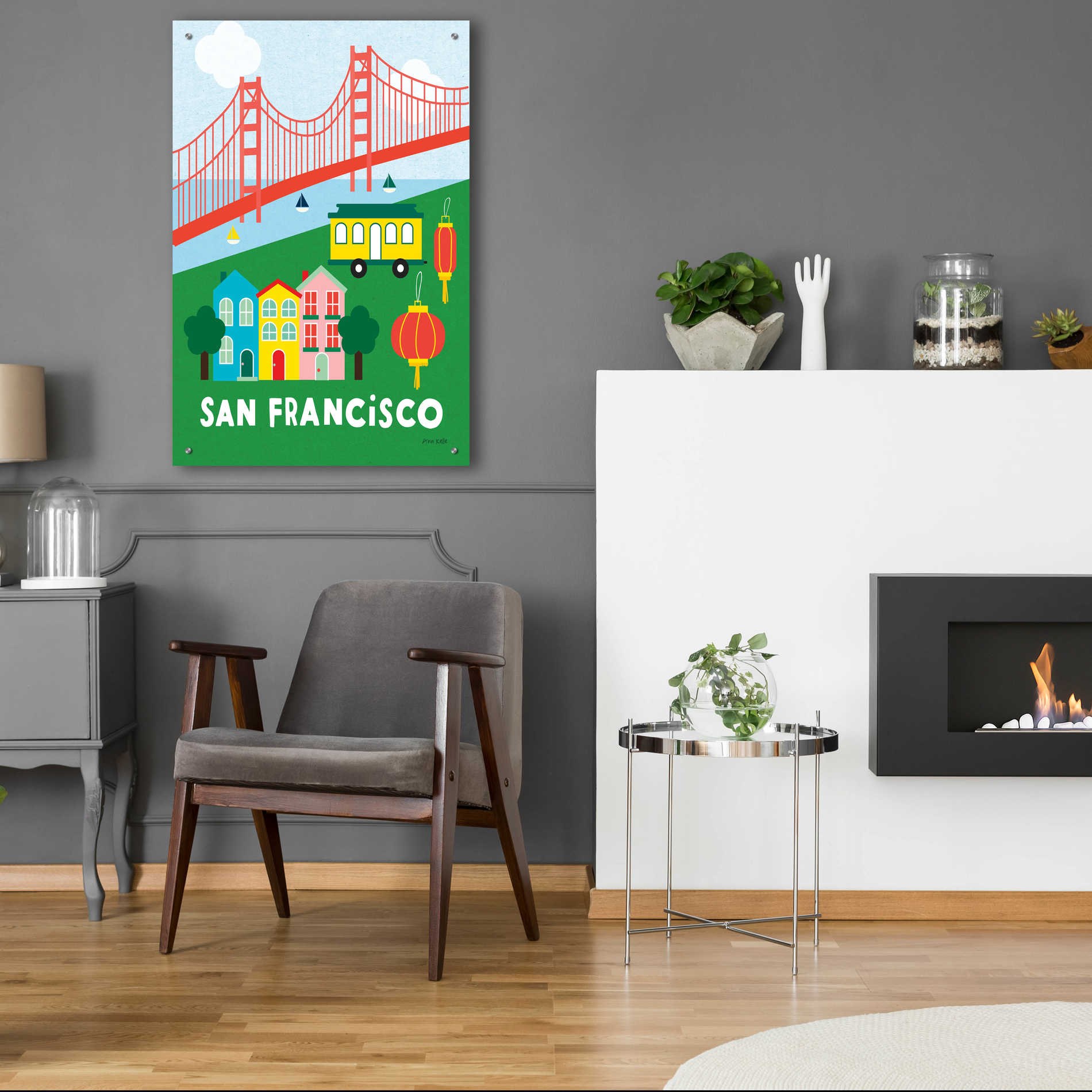 Epic Art 'City Fun San Francisco' by Ann Kelle Designs, Acrylic Glass Wall Art,24x36