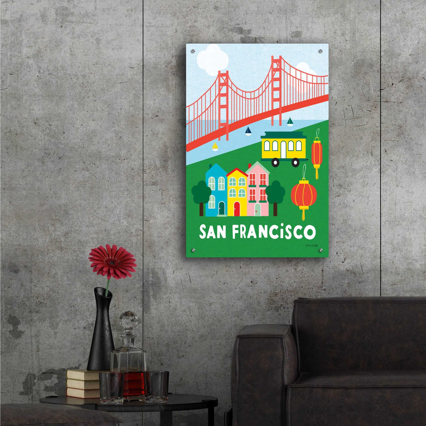 Epic Art 'City Fun San Francisco' by Ann Kelle Designs, Acrylic Glass Wall Art,24x36