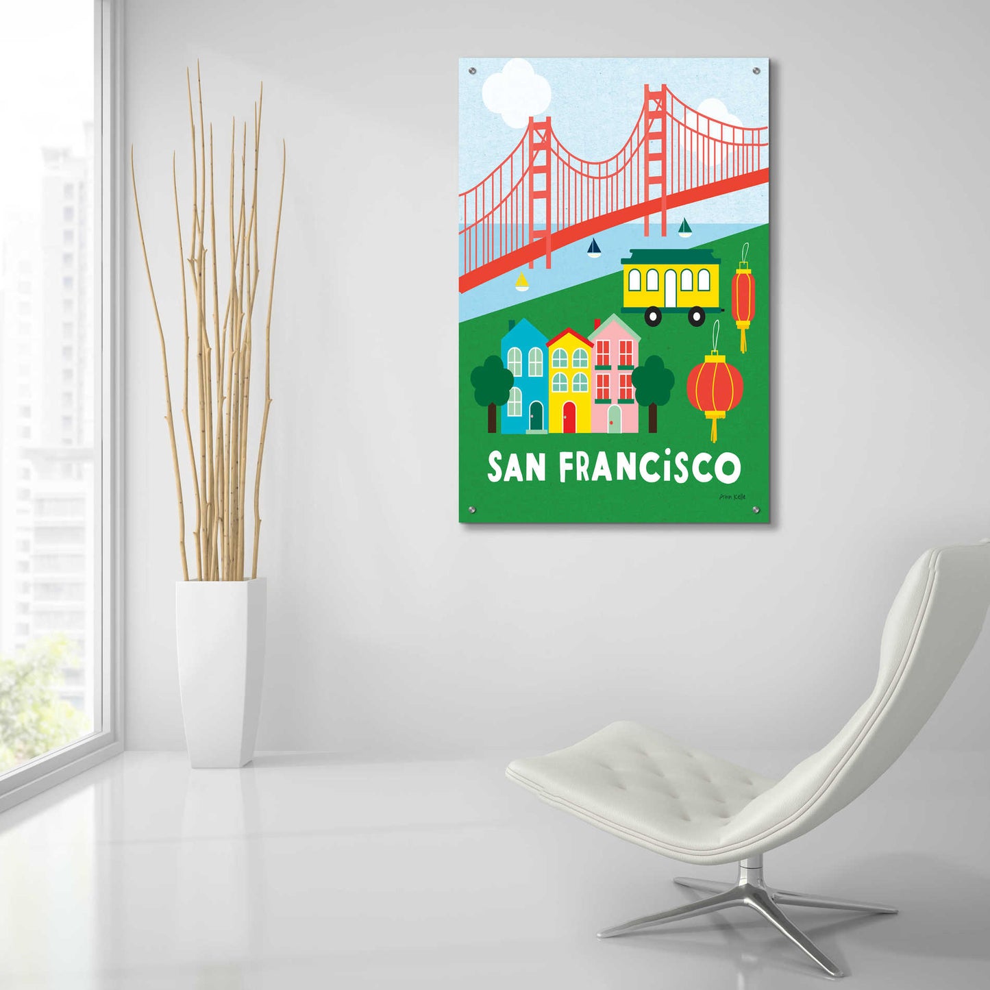 Epic Art 'City Fun San Francisco' by Ann Kelle Designs, Acrylic Glass Wall Art,24x36