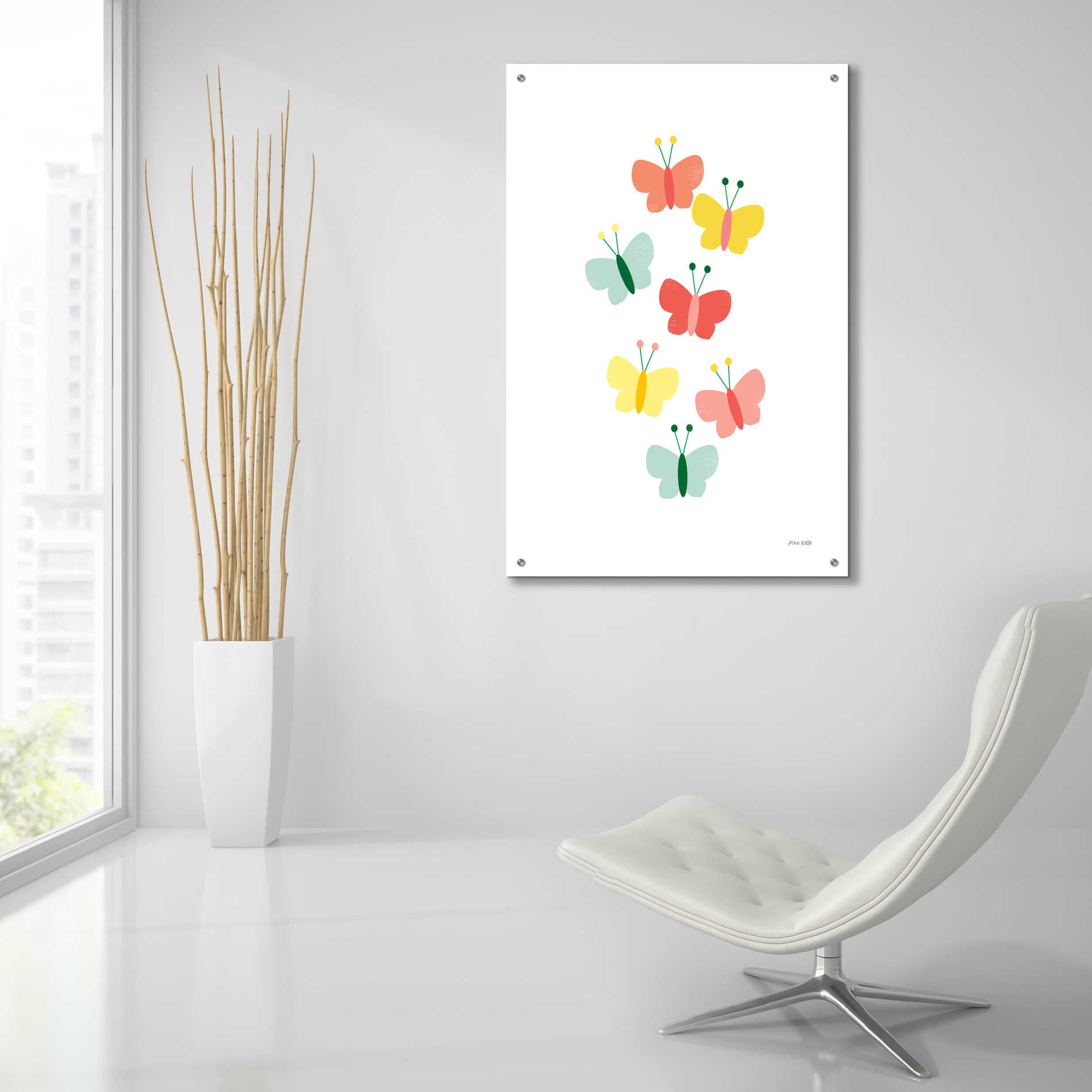 Epic Art 'Butterfly Friends' by Ann Kelle Designs, Acrylic Glass Wall Art,24x36