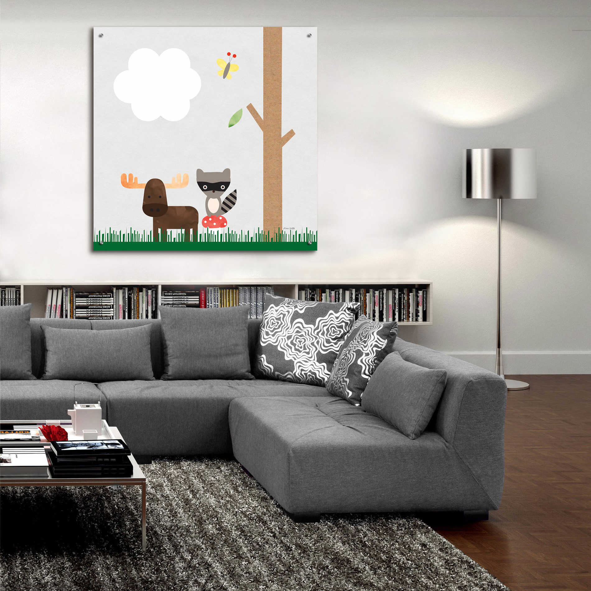 Epic Art 'Woodland Animals I' by Ann Kelle Designs, Acrylic Glass Wall Art,36x36