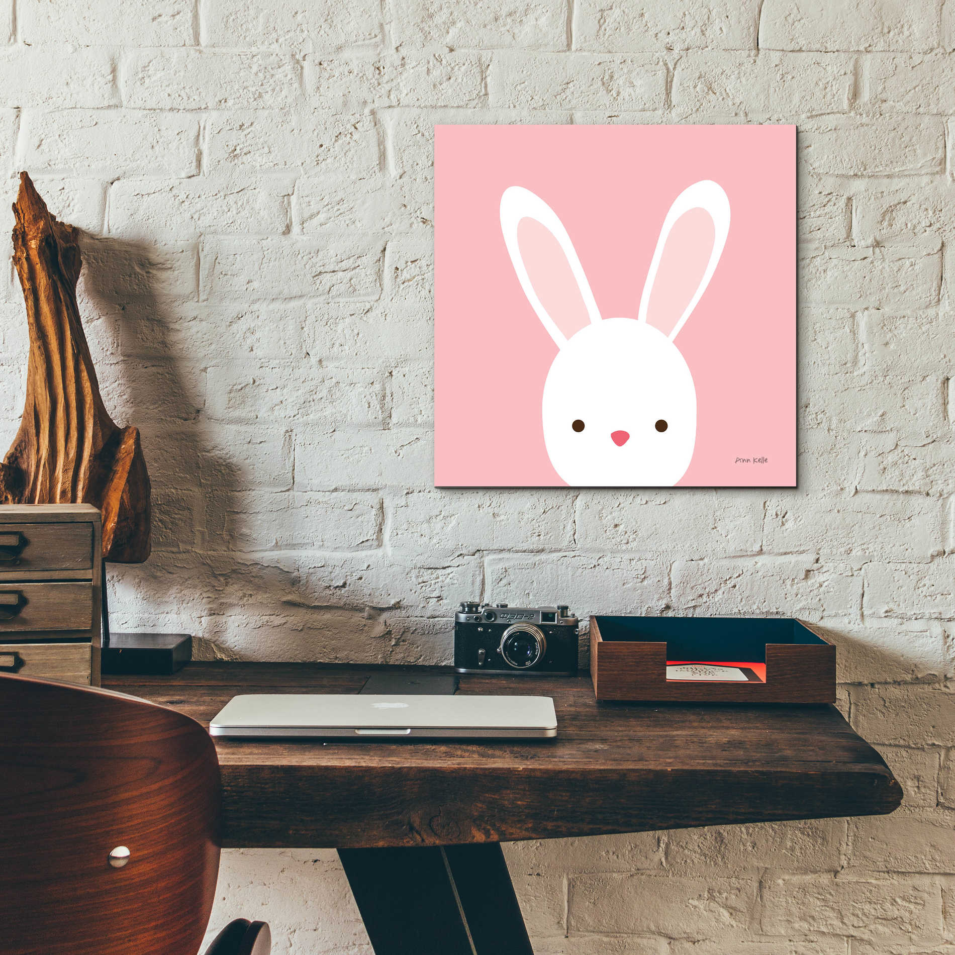 Epic Art 'Cuddly Bunny' by Ann Kelle Designs, Acrylic Glass Wall Art,12x12