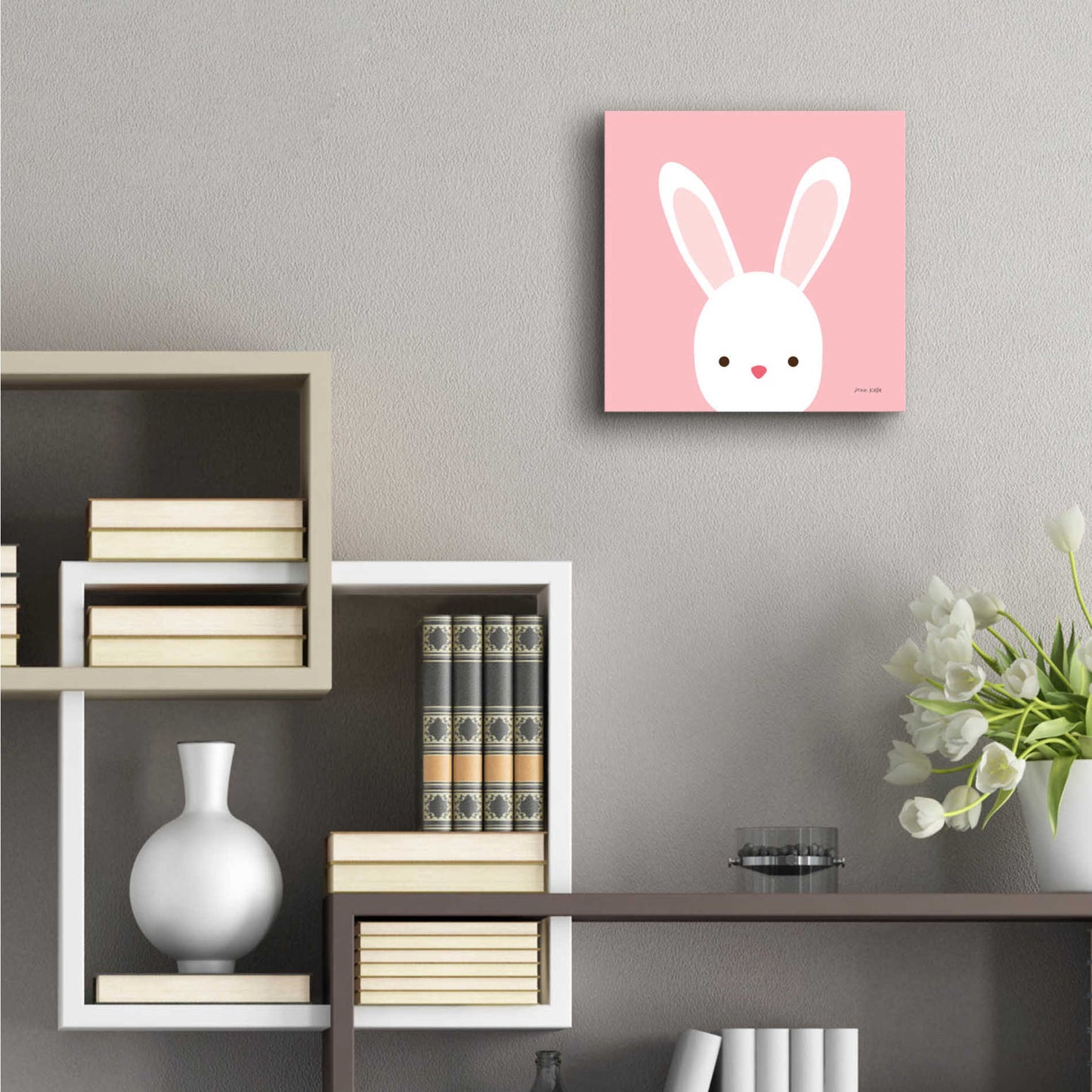 Epic Art 'Cuddly Bunny' by Ann Kelle Designs, Acrylic Glass Wall Art,12x12