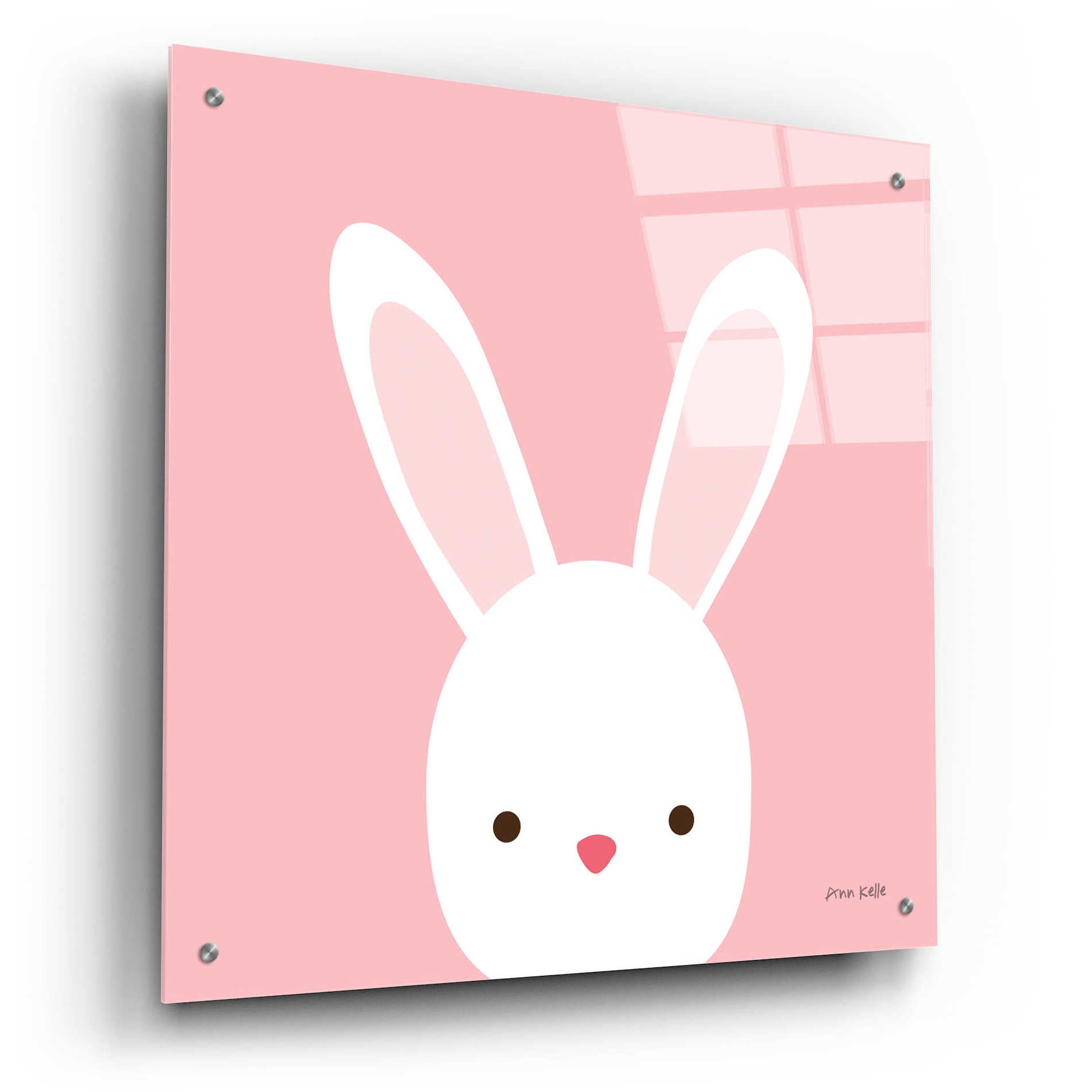 Epic Art 'Cuddly Bunny' by Ann Kelle Designs, Acrylic Glass Wall Art,24x24