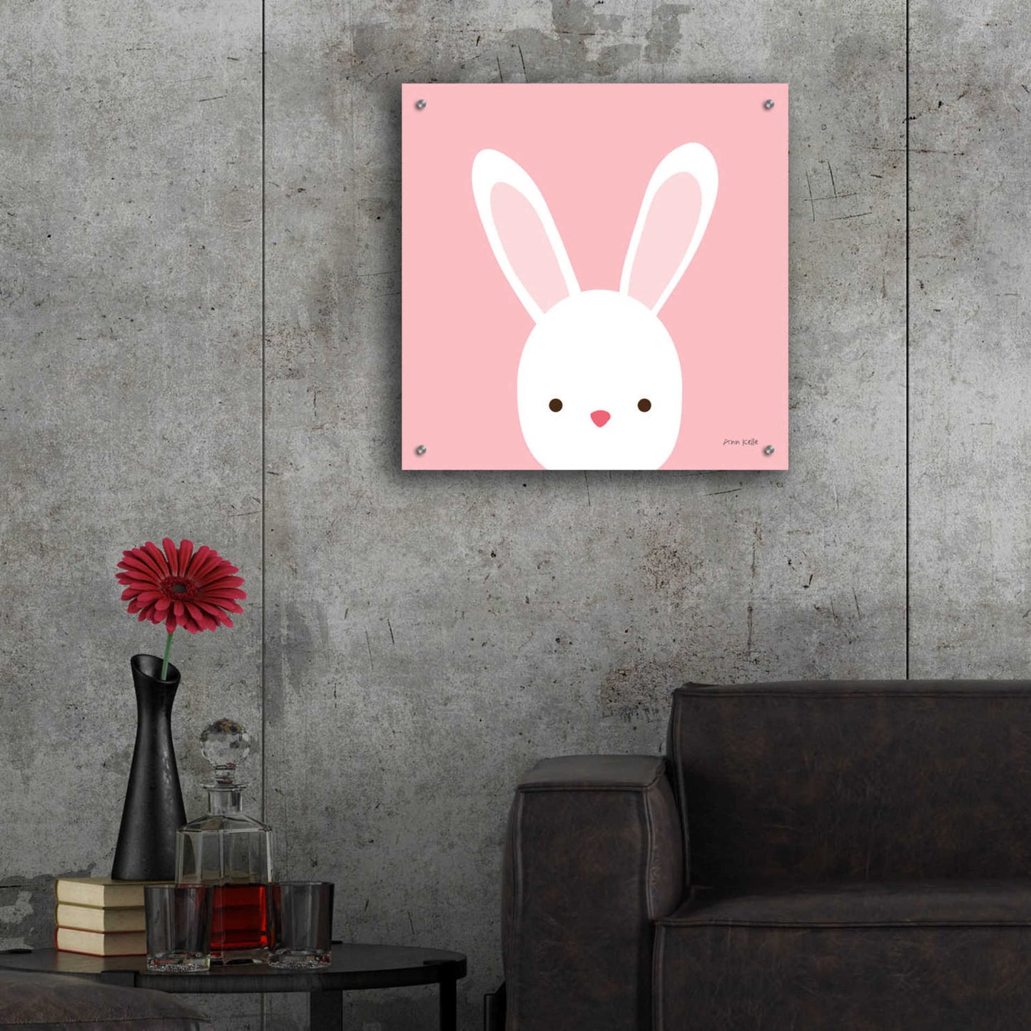 Epic Art 'Cuddly Bunny' by Ann Kelle Designs, Acrylic Glass Wall Art,24x24