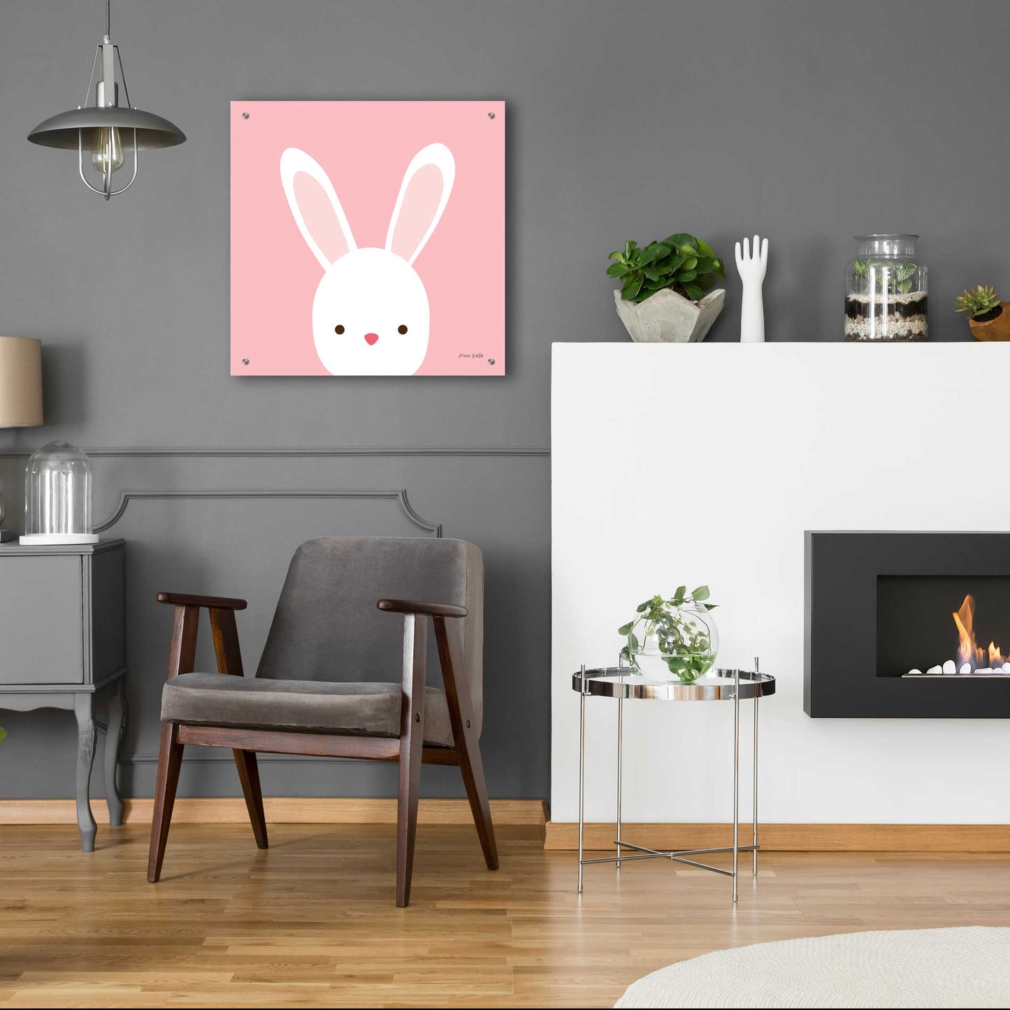 Epic Art 'Cuddly Bunny' by Ann Kelle Designs, Acrylic Glass Wall Art,24x24