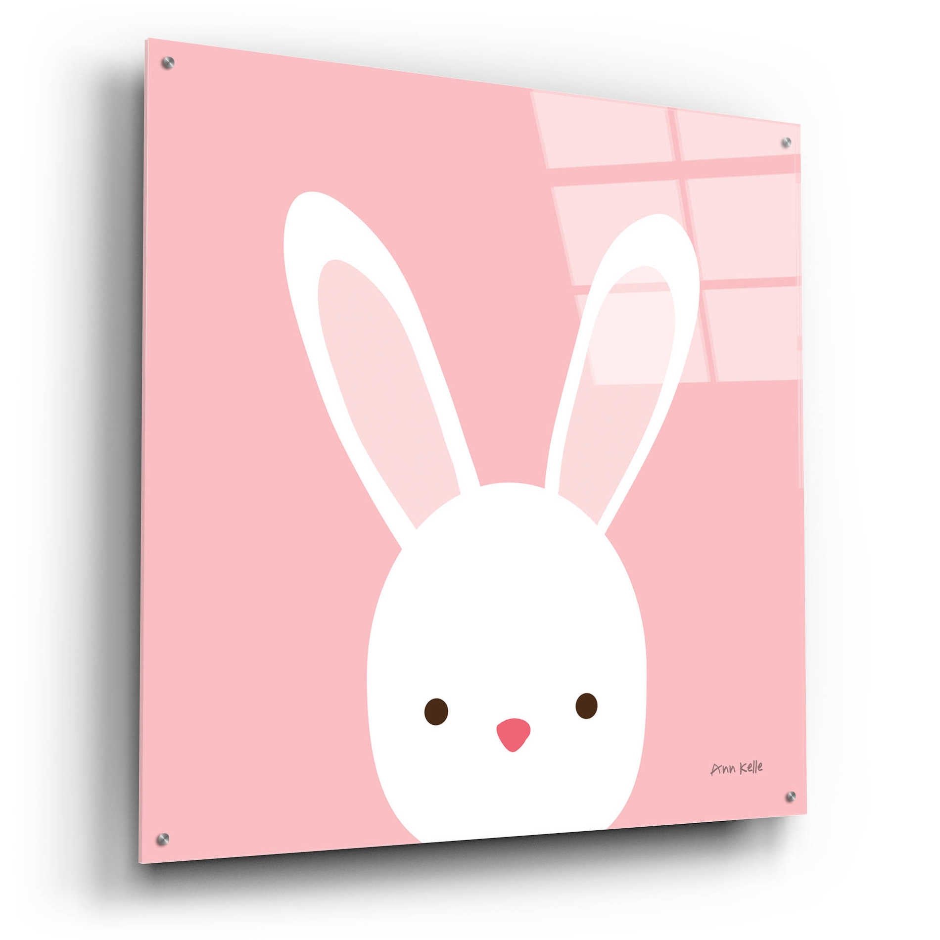 Epic Art 'Cuddly Bunny' by Ann Kelle Designs, Acrylic Glass Wall Art,36x36