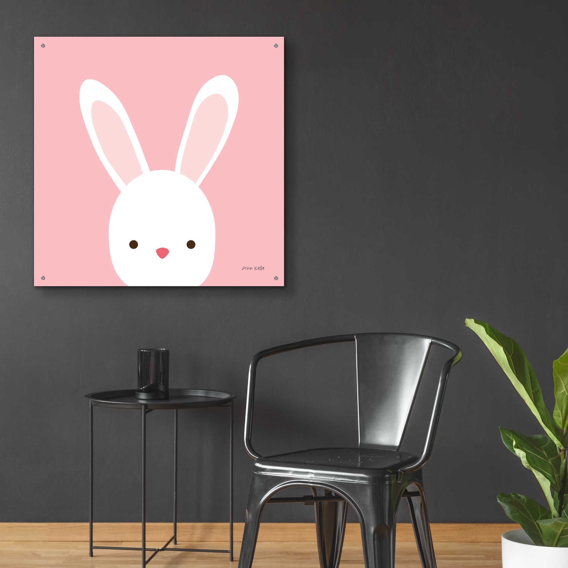 Epic Art 'Cuddly Bunny' by Ann Kelle Designs, Acrylic Glass Wall Art,36x36