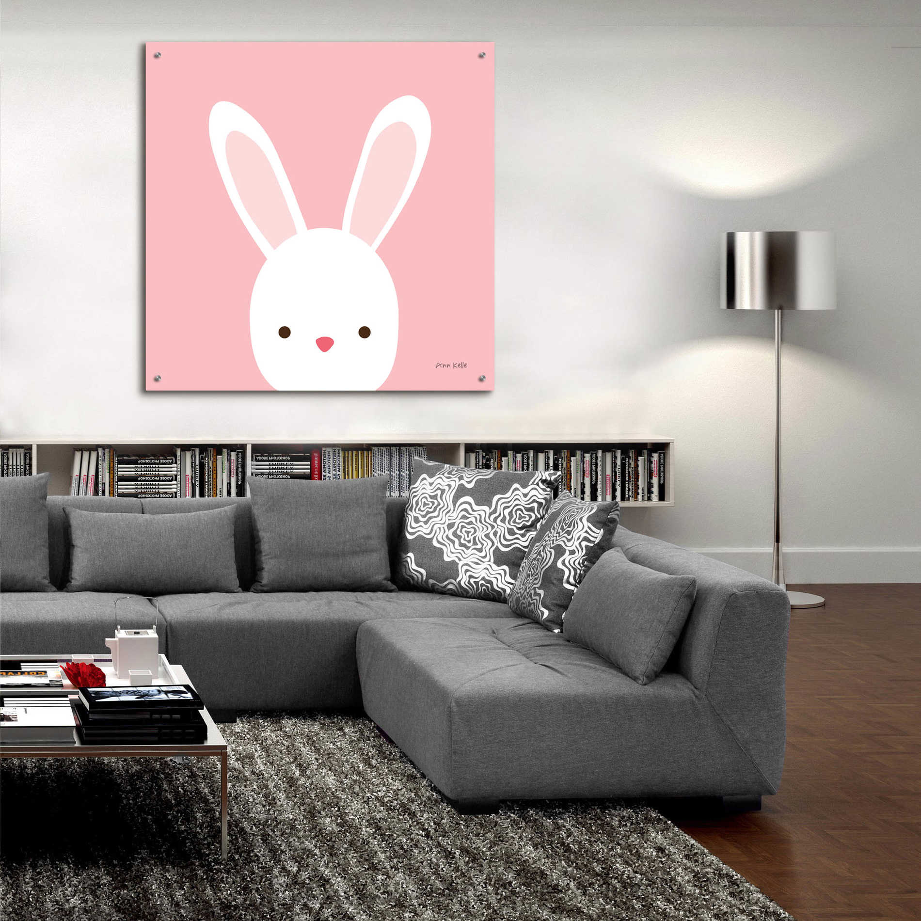 Epic Art 'Cuddly Bunny' by Ann Kelle Designs, Acrylic Glass Wall Art,36x36