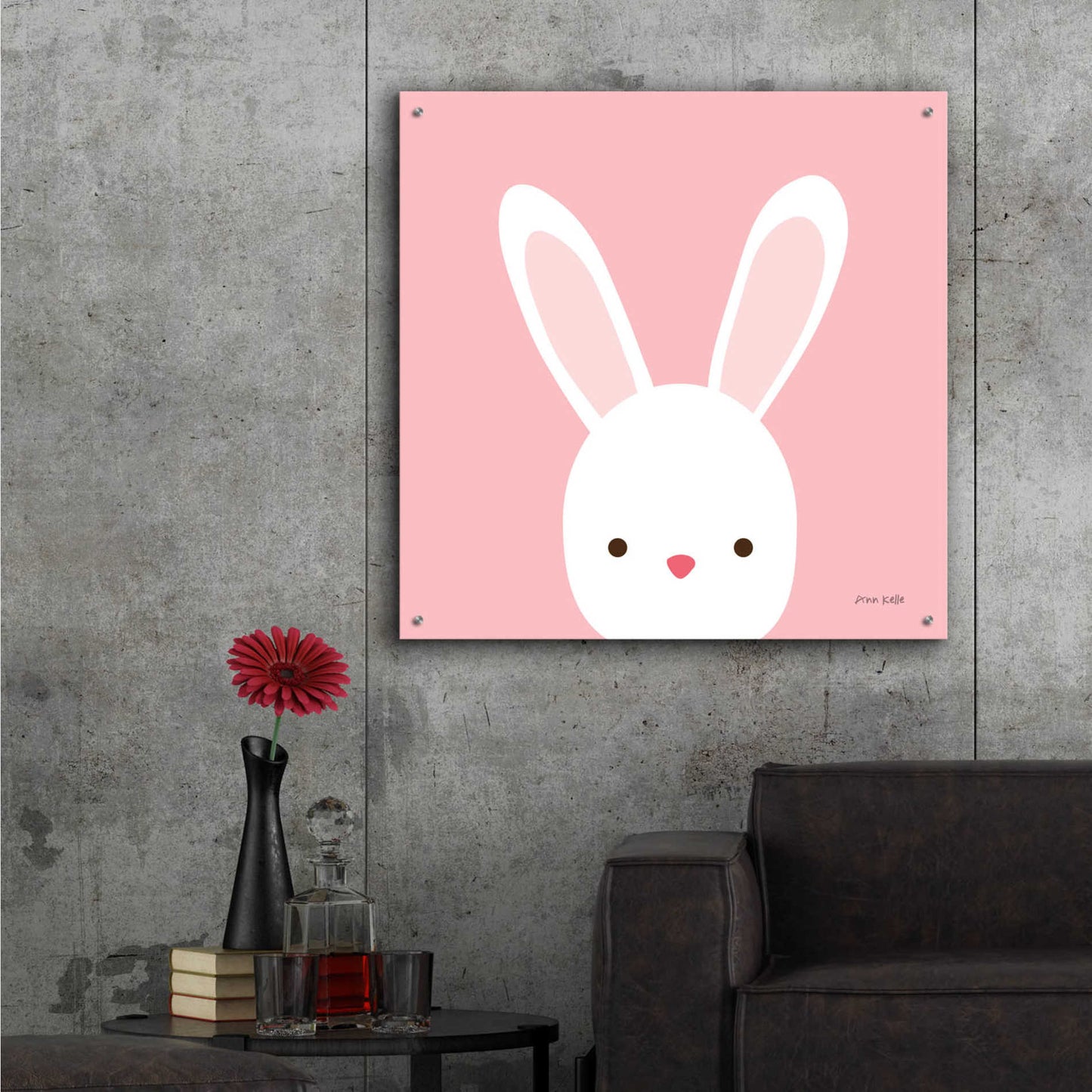 Epic Art 'Cuddly Bunny' by Ann Kelle Designs, Acrylic Glass Wall Art,36x36