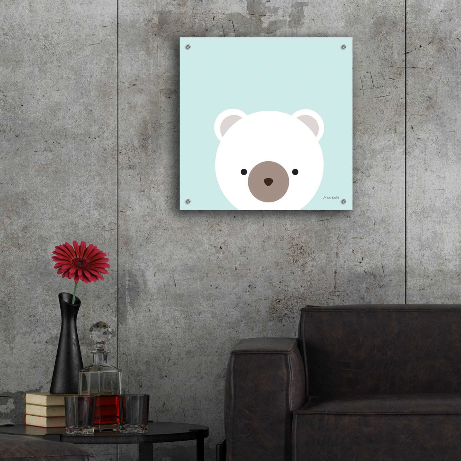 Epic Art 'Cuddly Bear' by Ann Kelle Designs, Acrylic Glass Wall Art,24x24