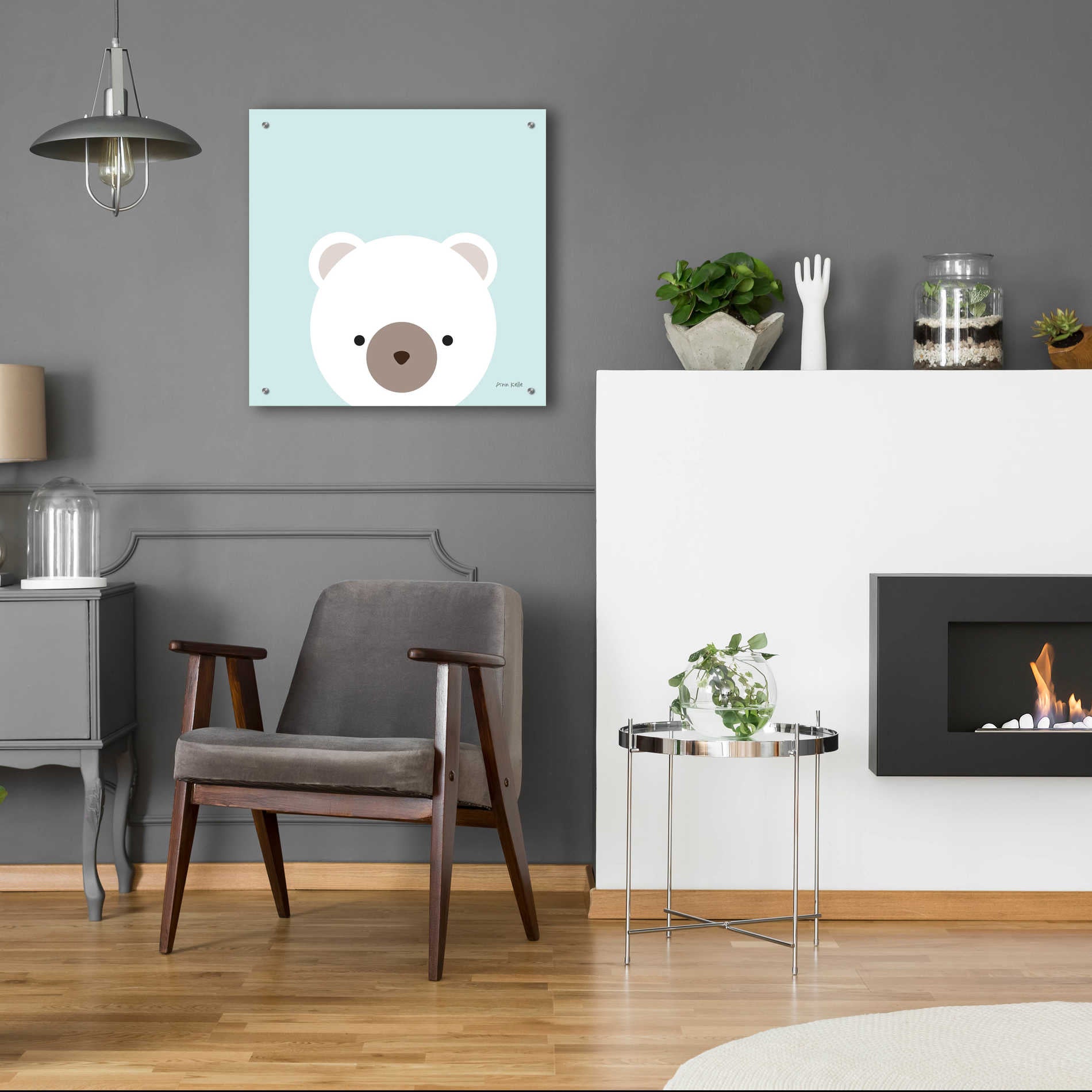 Epic Art 'Cuddly Bear' by Ann Kelle Designs, Acrylic Glass Wall Art,24x24