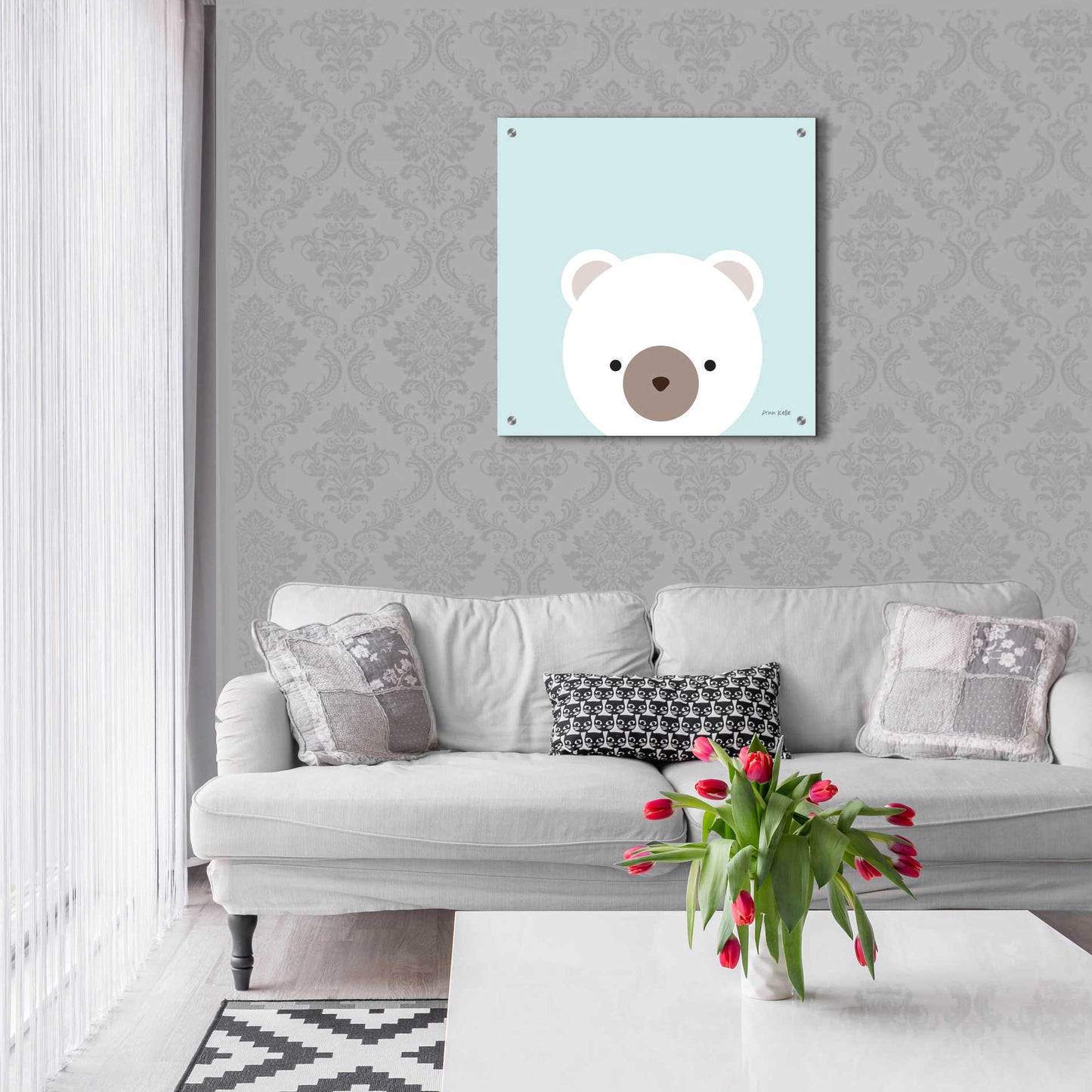 Epic Art 'Cuddly Bear' by Ann Kelle Designs, Acrylic Glass Wall Art,24x24