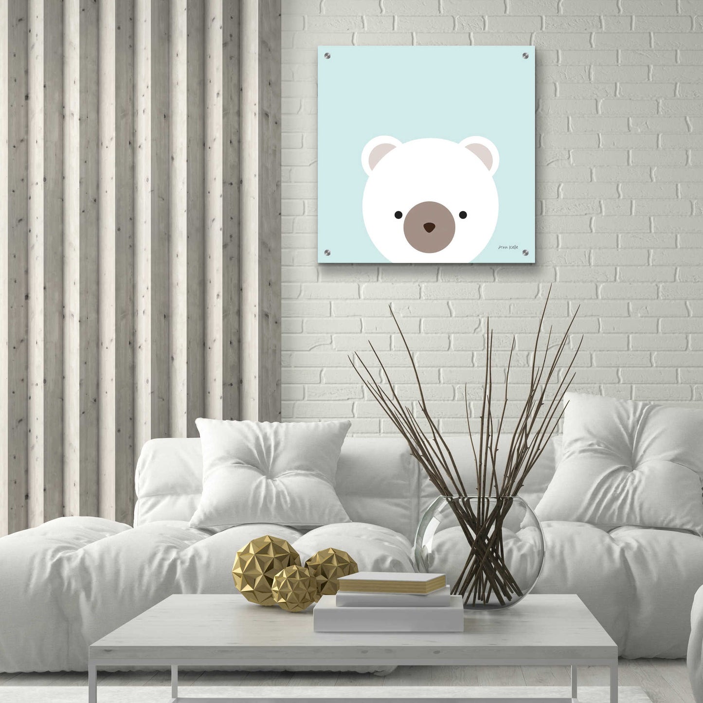 Epic Art 'Cuddly Bear' by Ann Kelle Designs, Acrylic Glass Wall Art,24x24