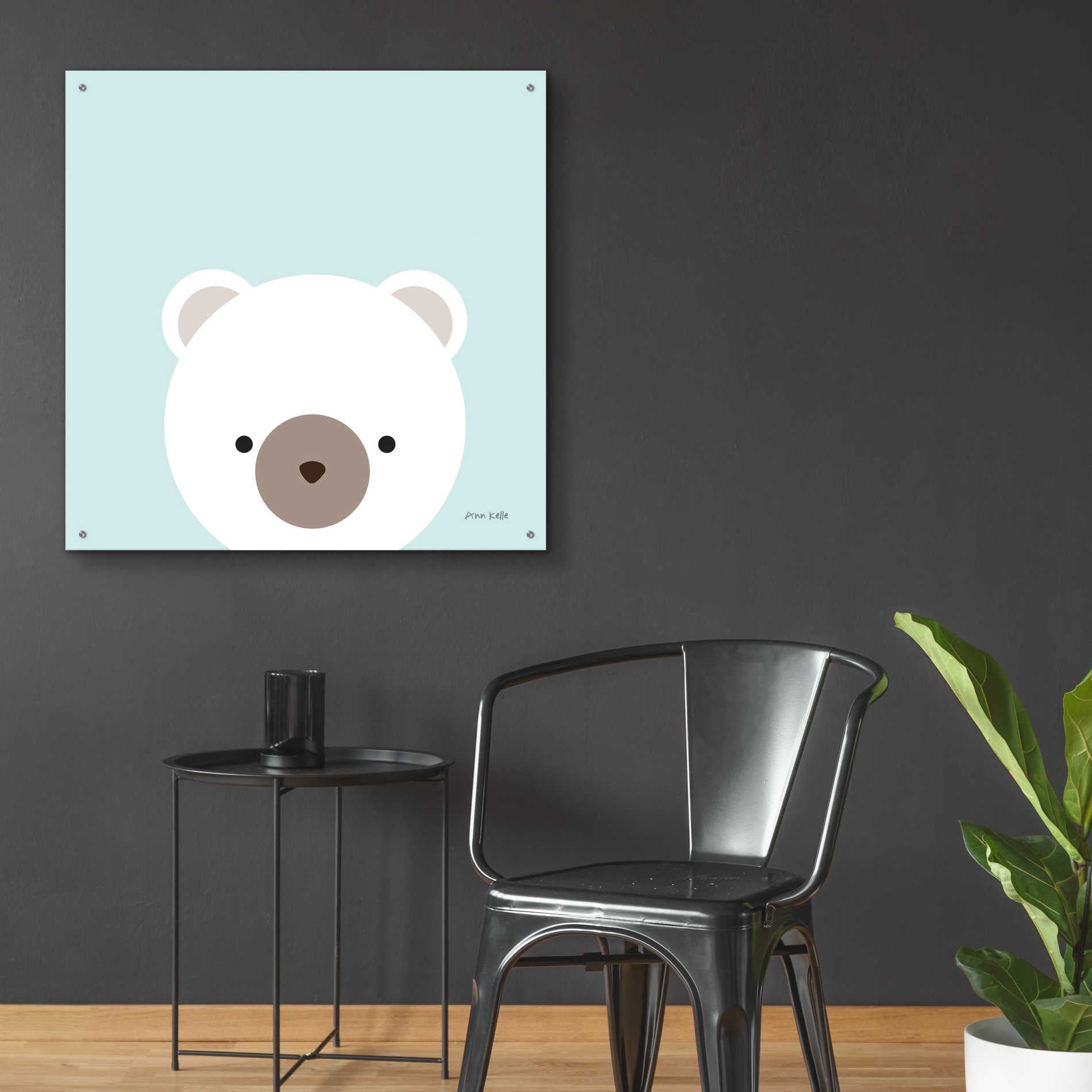 Epic Art 'Cuddly Bear' by Ann Kelle Designs, Acrylic Glass Wall Art,36x36