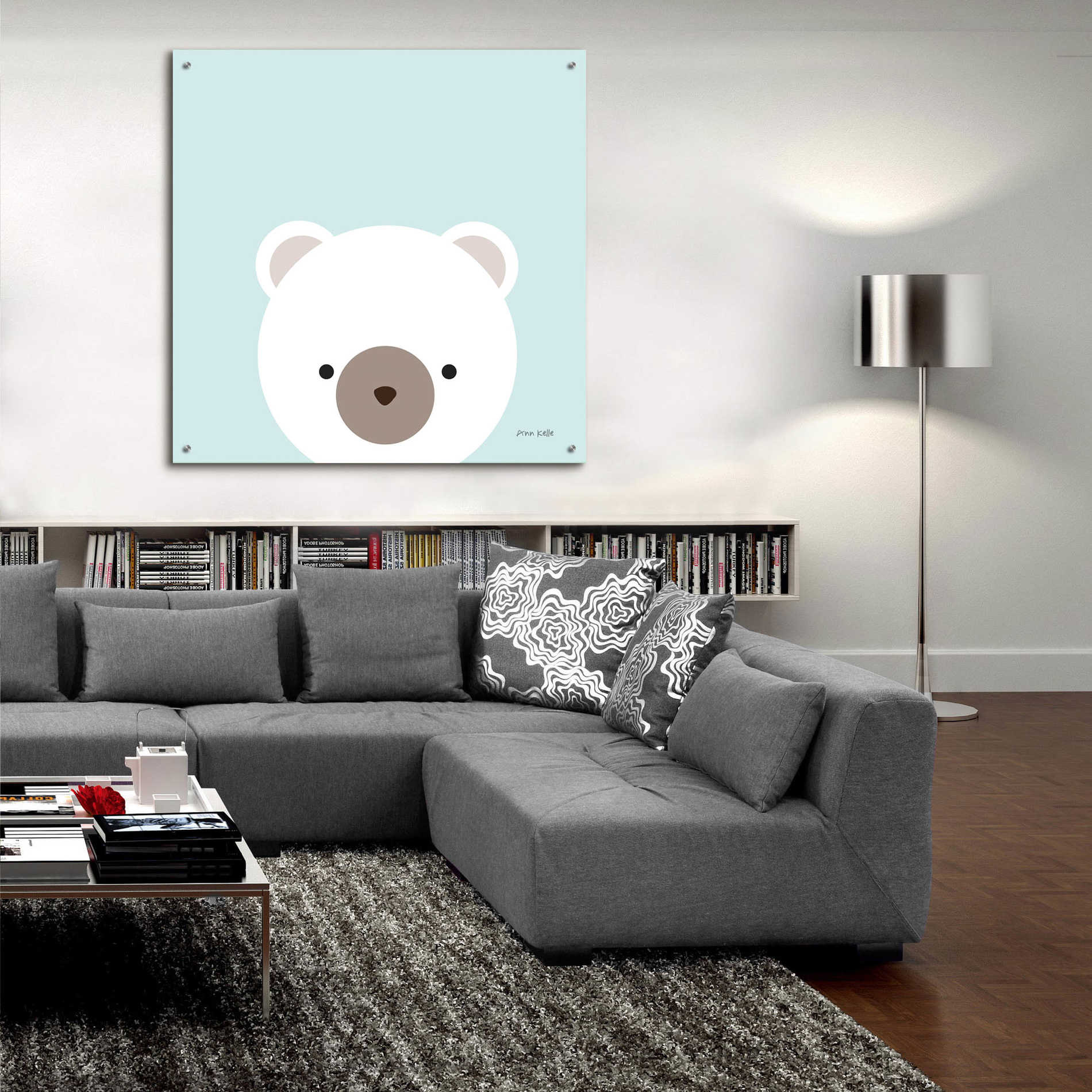 Epic Art 'Cuddly Bear' by Ann Kelle Designs, Acrylic Glass Wall Art,36x36