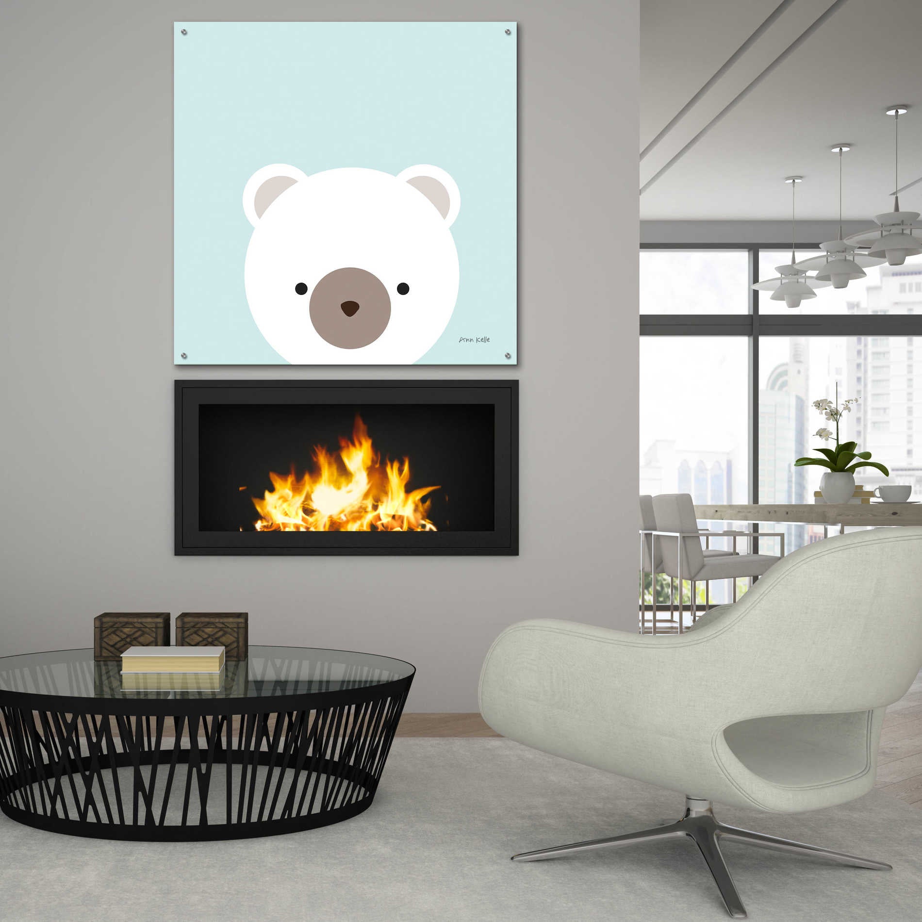 Epic Art 'Cuddly Bear' by Ann Kelle Designs, Acrylic Glass Wall Art,36x36