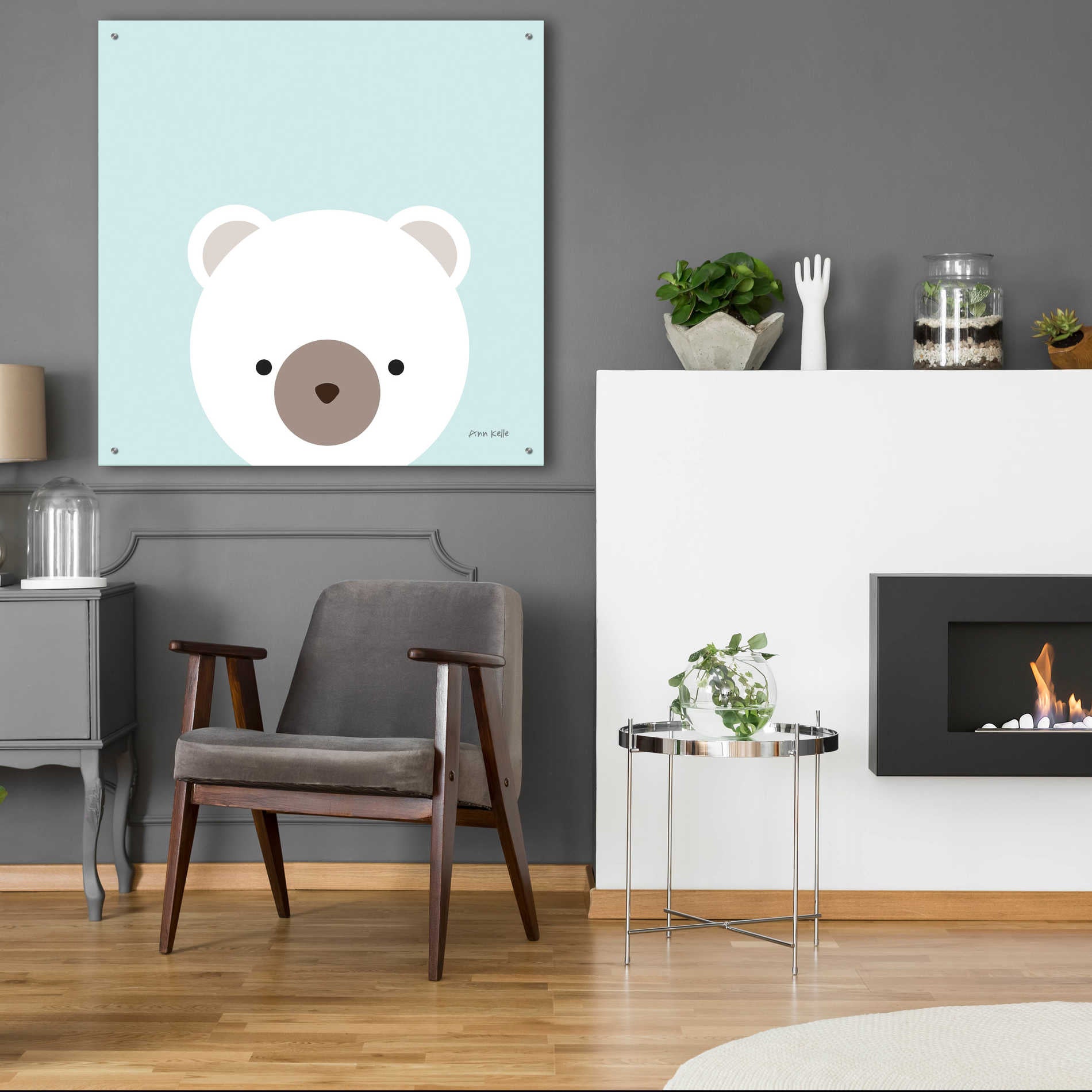 Epic Art 'Cuddly Bear' by Ann Kelle Designs, Acrylic Glass Wall Art,36x36