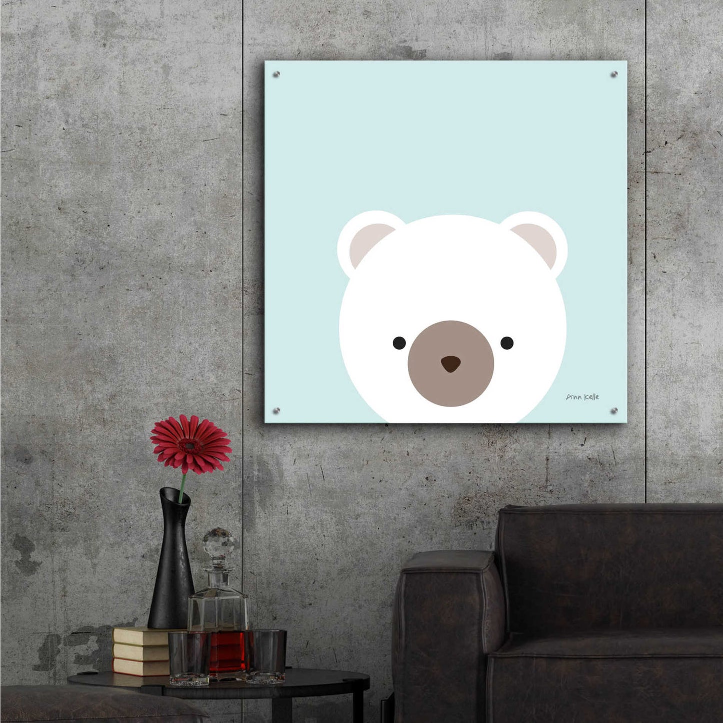 Epic Art 'Cuddly Bear' by Ann Kelle Designs, Acrylic Glass Wall Art,36x36