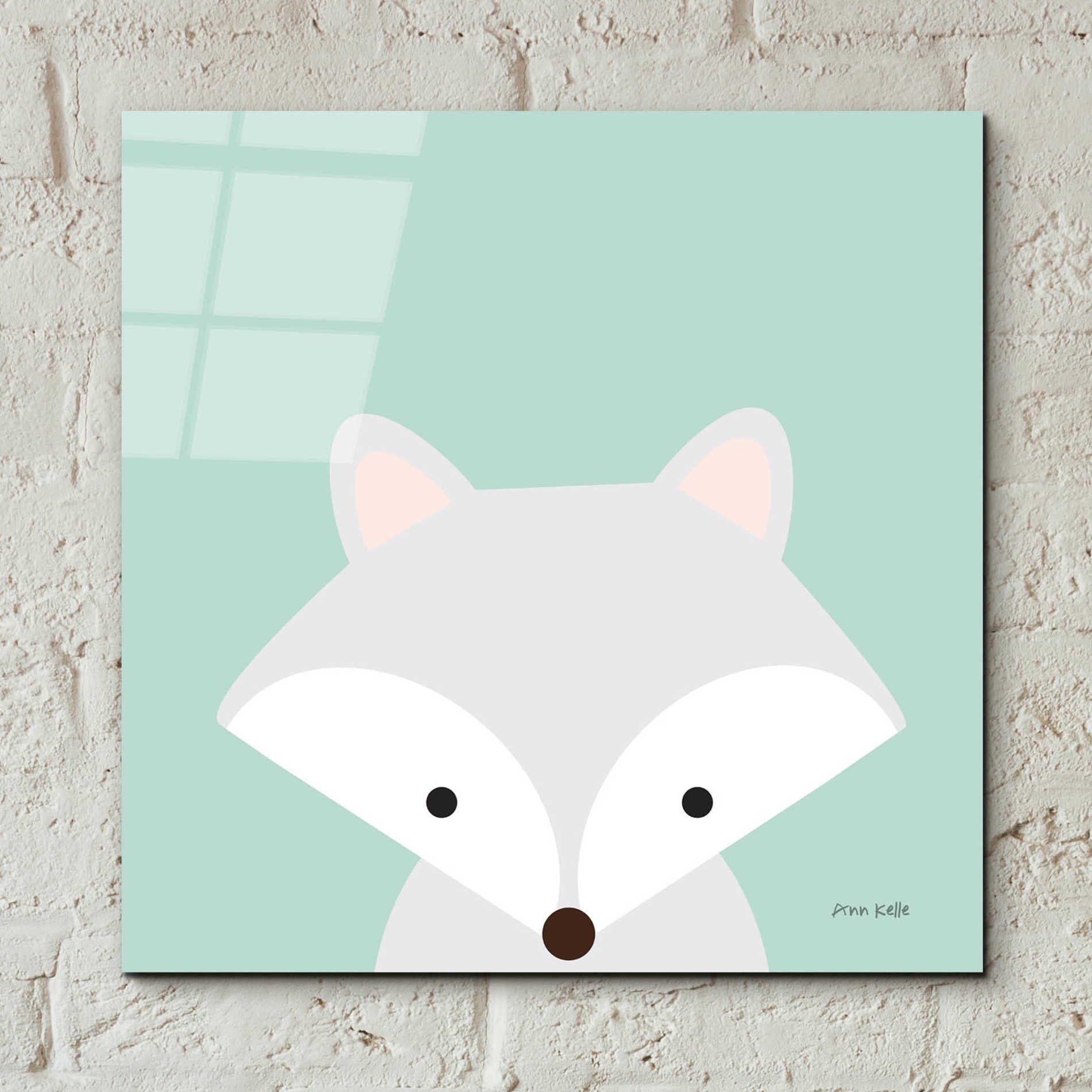 Epic Art 'Cuddly Fox' by Ann Kelle Designs, Acrylic Glass Wall Art,12x12