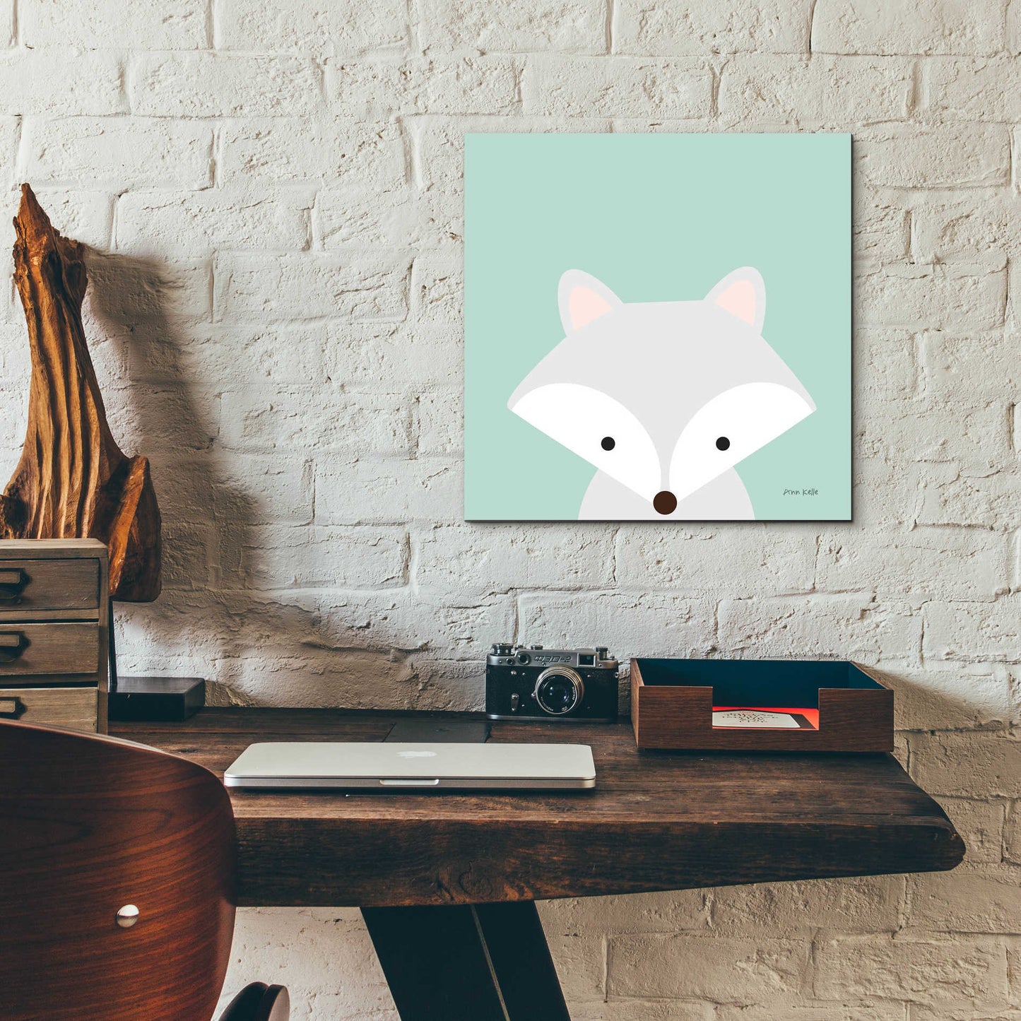 Epic Art 'Cuddly Fox' by Ann Kelle Designs, Acrylic Glass Wall Art,12x12