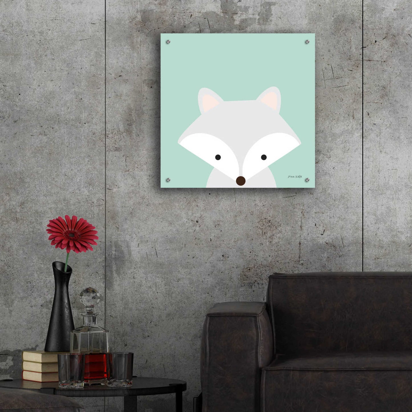 Epic Art 'Cuddly Fox' by Ann Kelle Designs, Acrylic Glass Wall Art,24x24