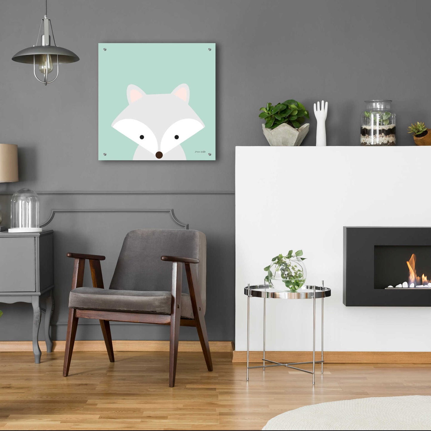 Epic Art 'Cuddly Fox' by Ann Kelle Designs, Acrylic Glass Wall Art,24x24