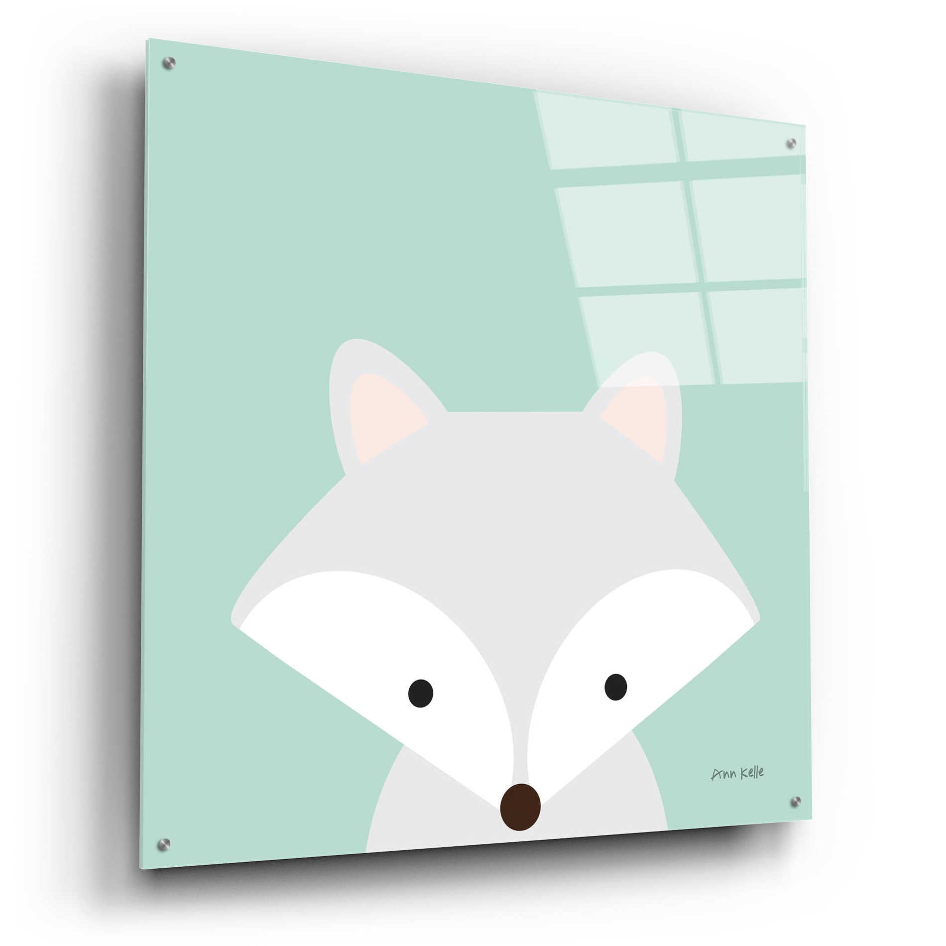 Epic Art 'Cuddly Fox' by Ann Kelle Designs, Acrylic Glass Wall Art,36x36