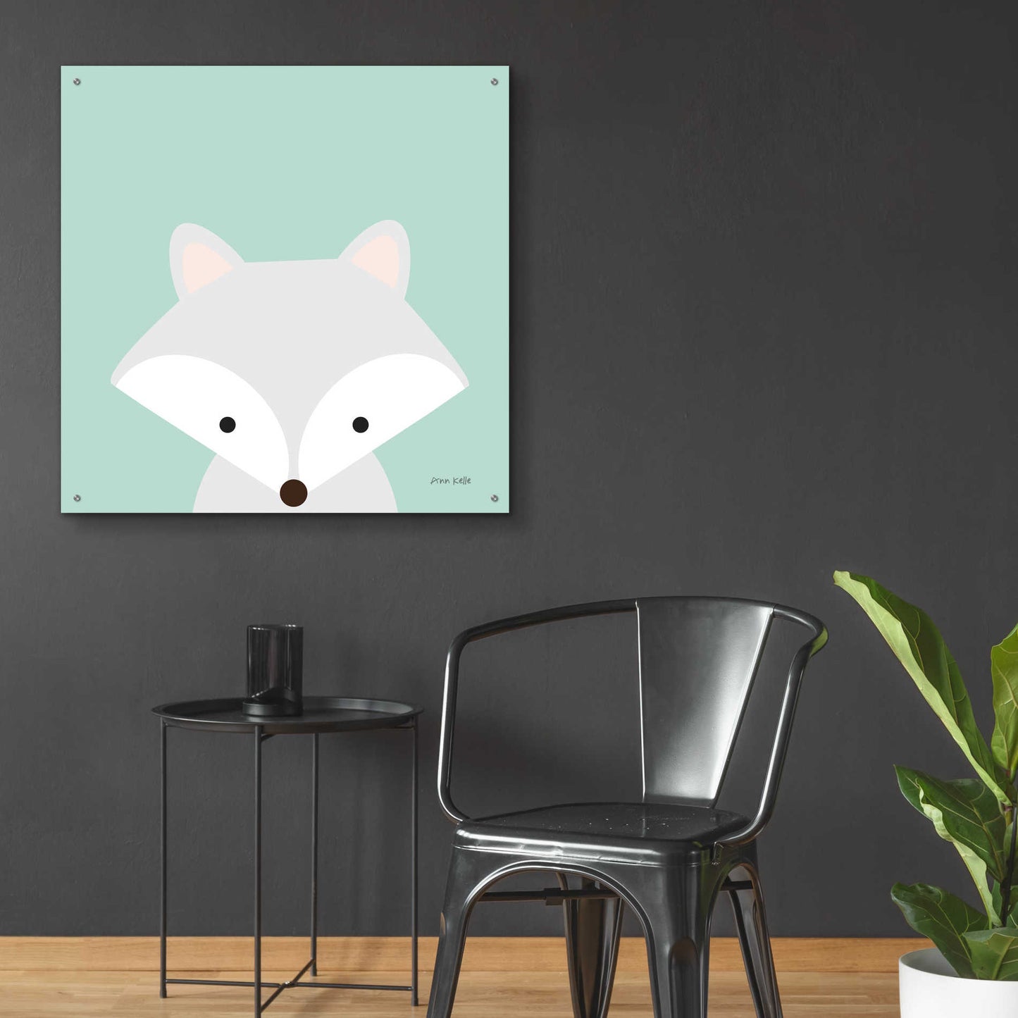 Epic Art 'Cuddly Fox' by Ann Kelle Designs, Acrylic Glass Wall Art,36x36