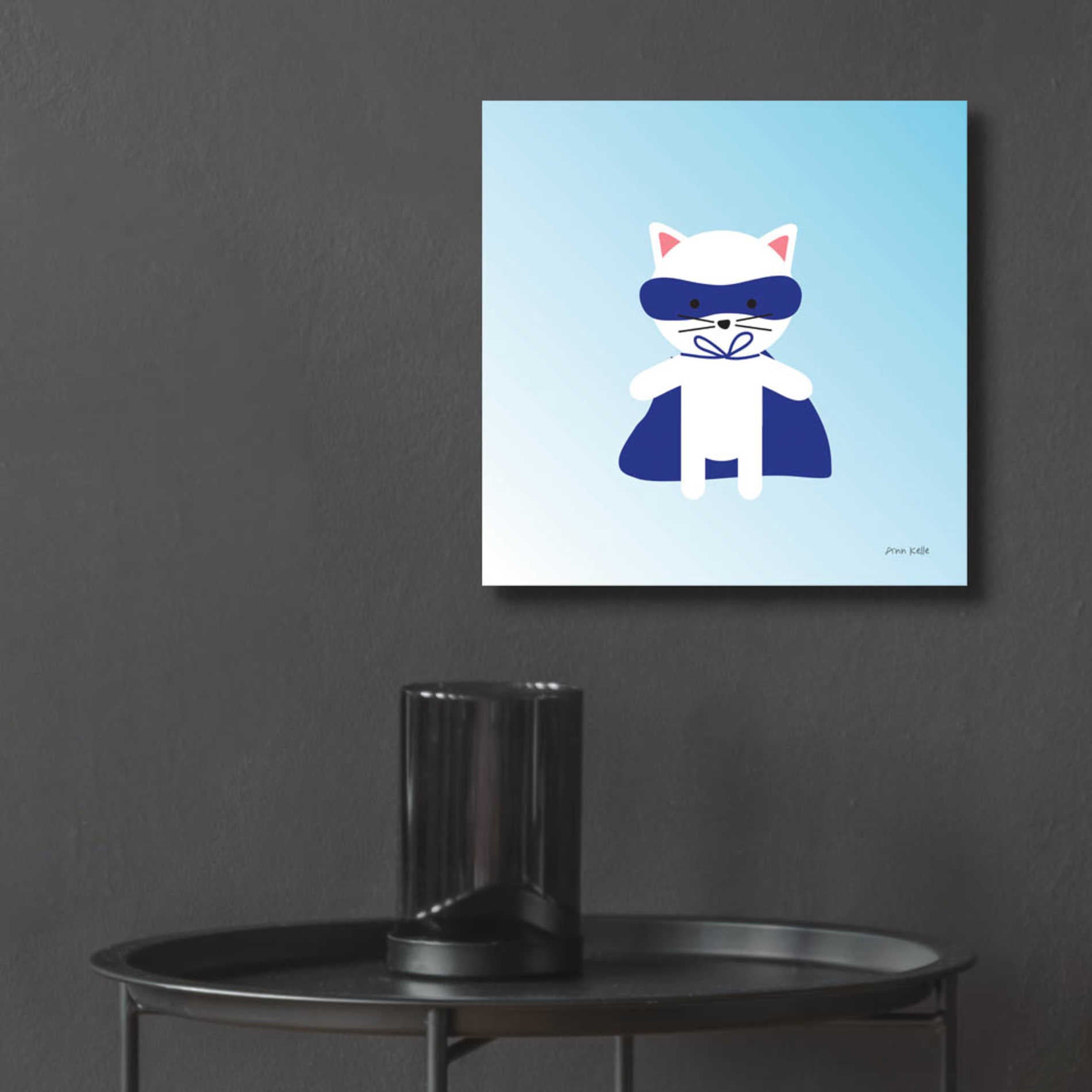 Epic Art 'Cat Super Hero' by Ann Kelle Designs, Acrylic Glass Wall Art,12x12