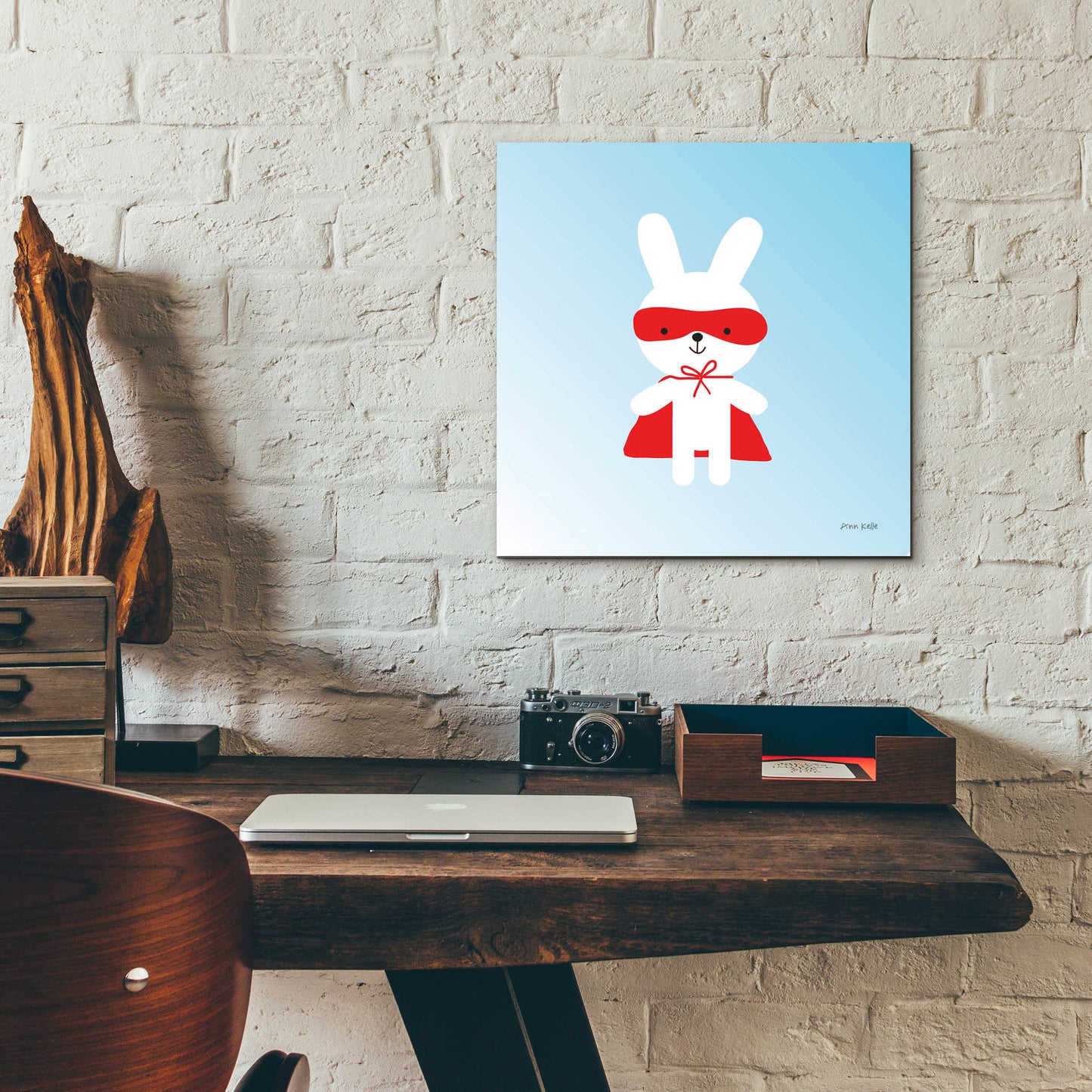 Epic Art 'Rabbit Super Hero' by Ann Kelle Designs, Acrylic Glass Wall Art,12x12