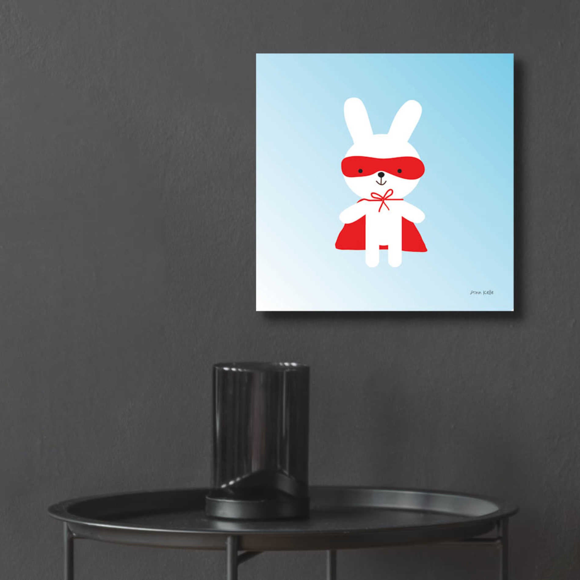 Epic Art 'Rabbit Super Hero' by Ann Kelle Designs, Acrylic Glass Wall Art,12x12