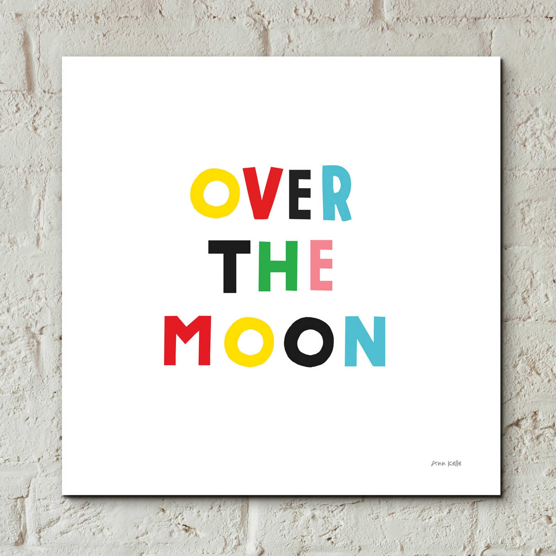 Epic Art 'Over the Moon' by Ann Kelle Designs, Acrylic Glass Wall Art,12x12