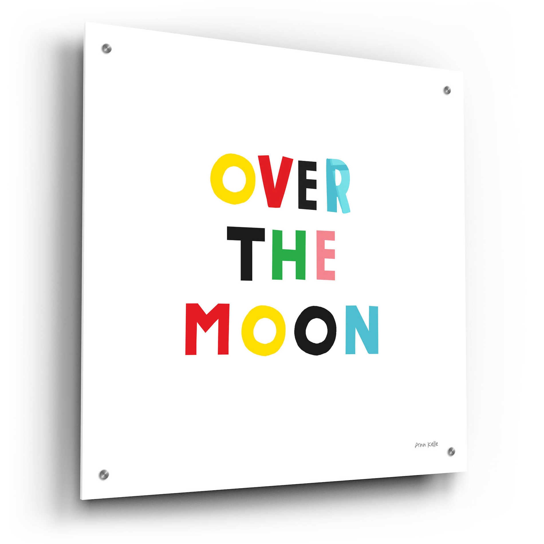 Epic Art 'Over the Moon' by Ann Kelle Designs, Acrylic Glass Wall Art,24x24