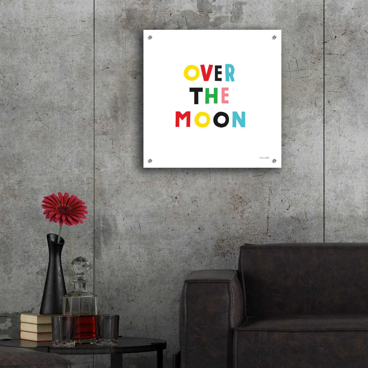 Epic Art 'Over the Moon' by Ann Kelle Designs, Acrylic Glass Wall Art,24x24