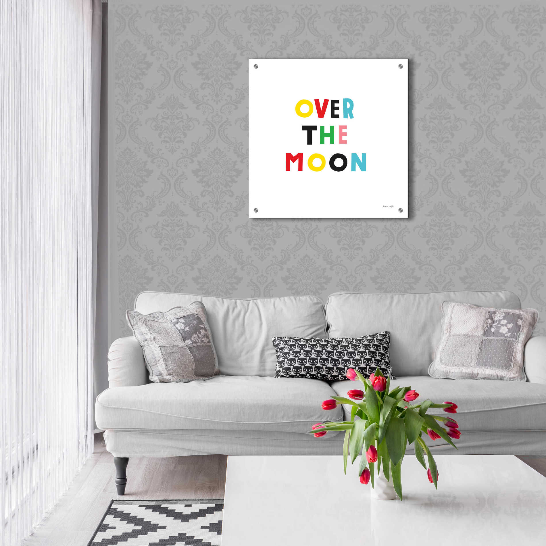 Epic Art 'Over the Moon' by Ann Kelle Designs, Acrylic Glass Wall Art,24x24