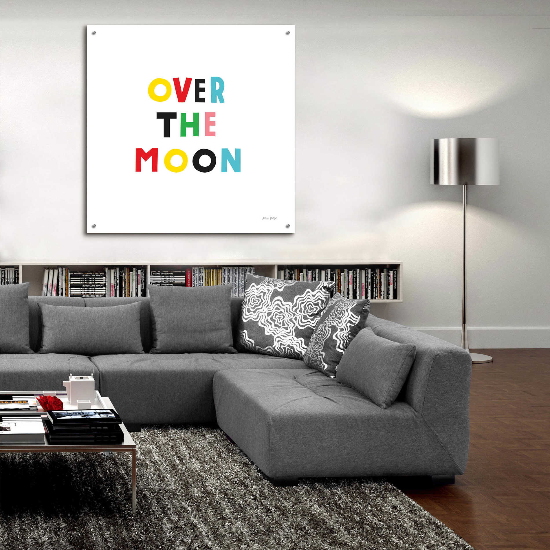 Epic Art 'Over the Moon' by Ann Kelle Designs, Acrylic Glass Wall Art,36x36